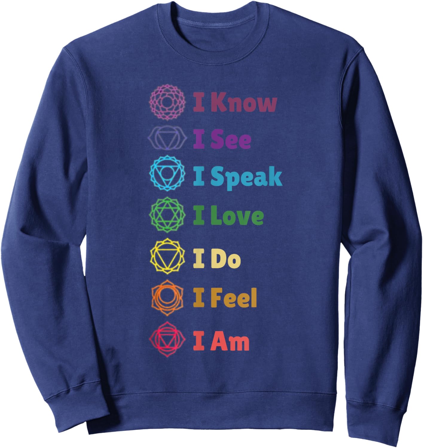 Chakra Alignment, Yoga, Meditation Spiritual Sweatshirt - Sweatshirt | Navy