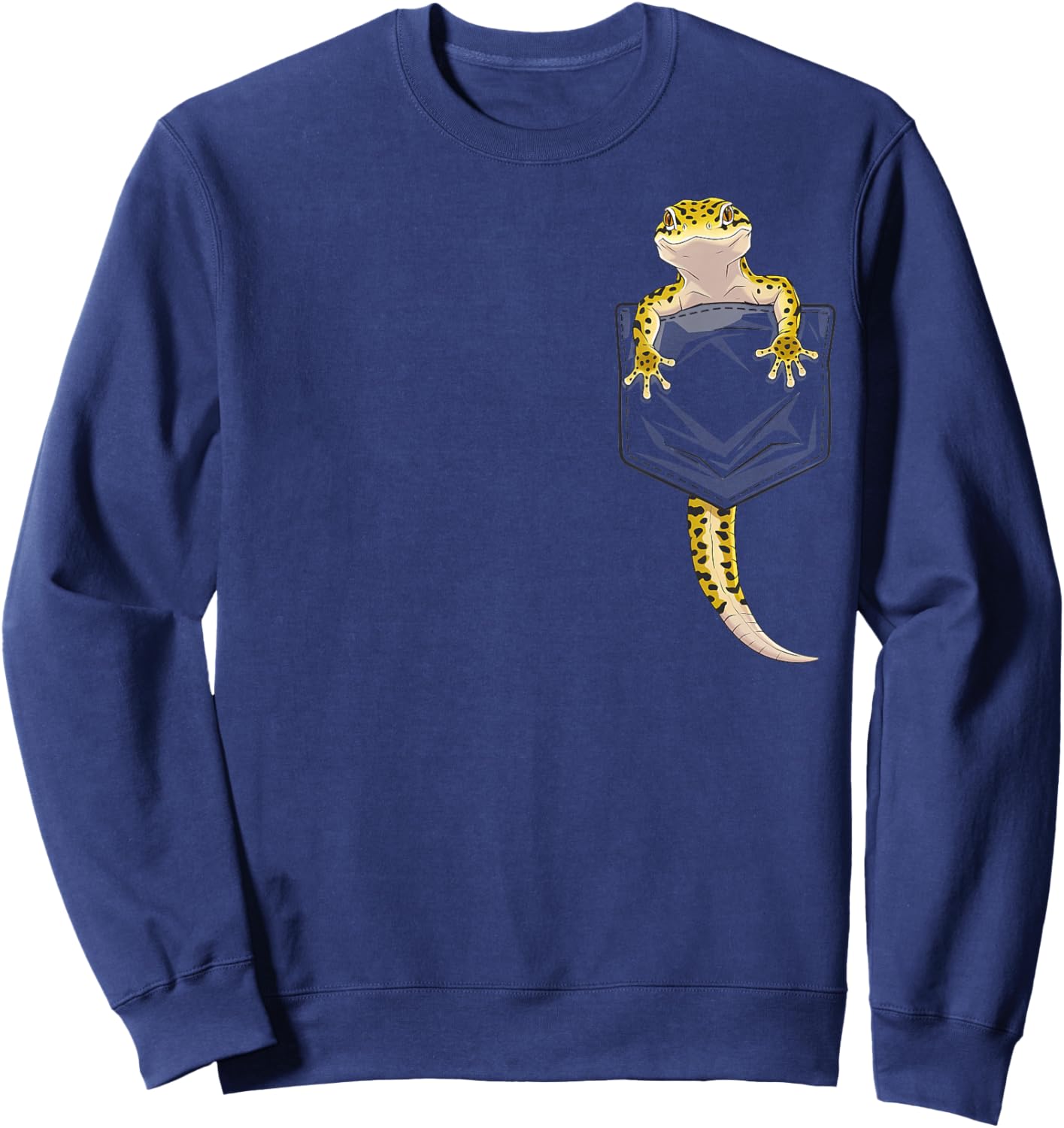 Cute Lizard Reptile Leopard Gecko Pocket Gifts Men Women Kid Sweatshirt - Sweatshirt | Navy