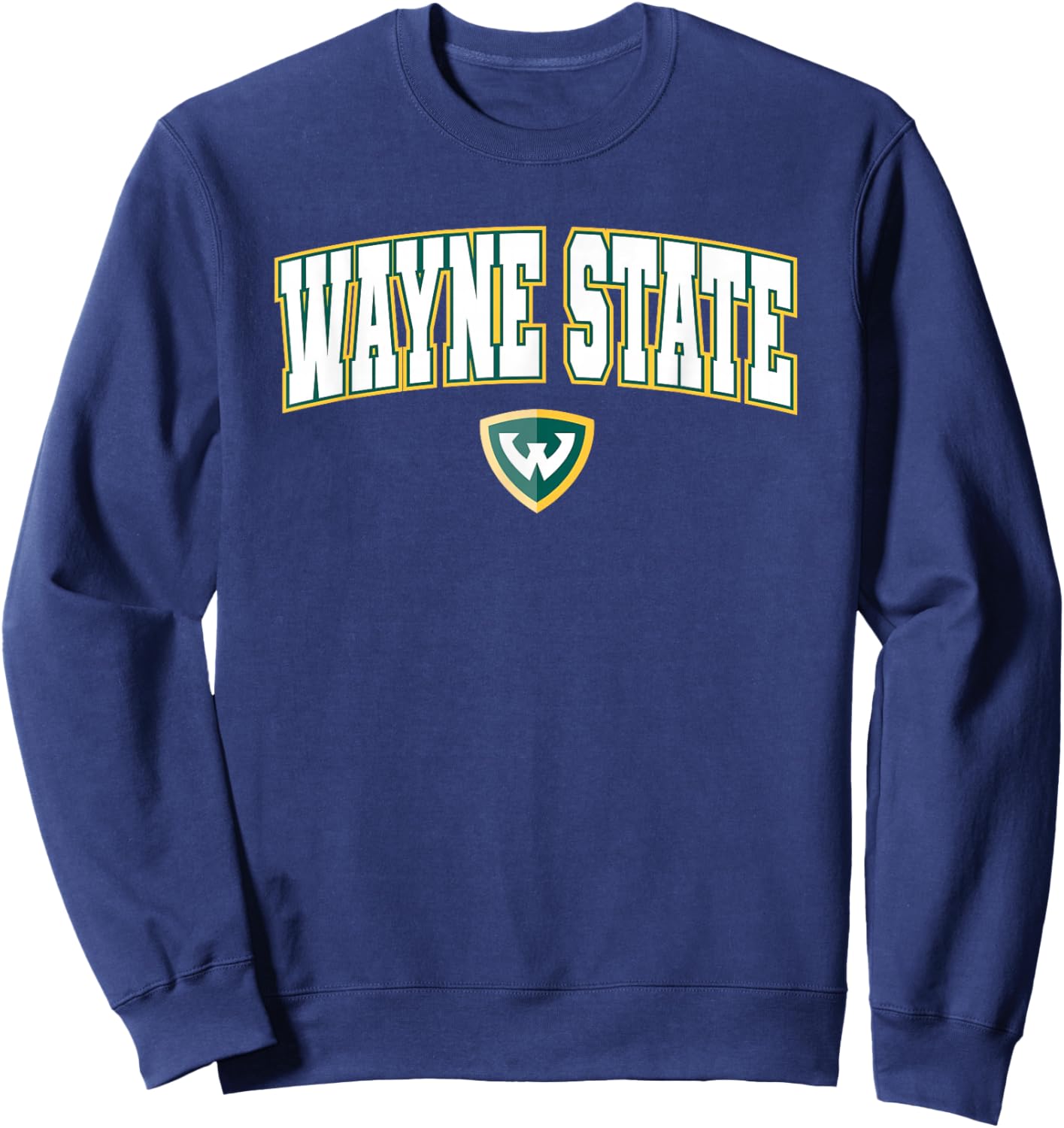 Wayne State University Warriors Arch Logo Sweatshirt - Sweatshirt | Navy