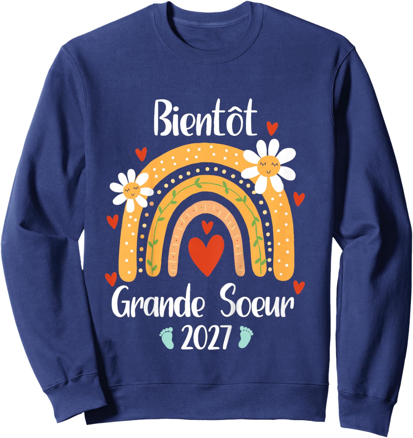 Enfant Future Grande Sœur 2027 Je Vais être Grande Soeur 2027 Sweatshirt - Sweatshirt | Navy
