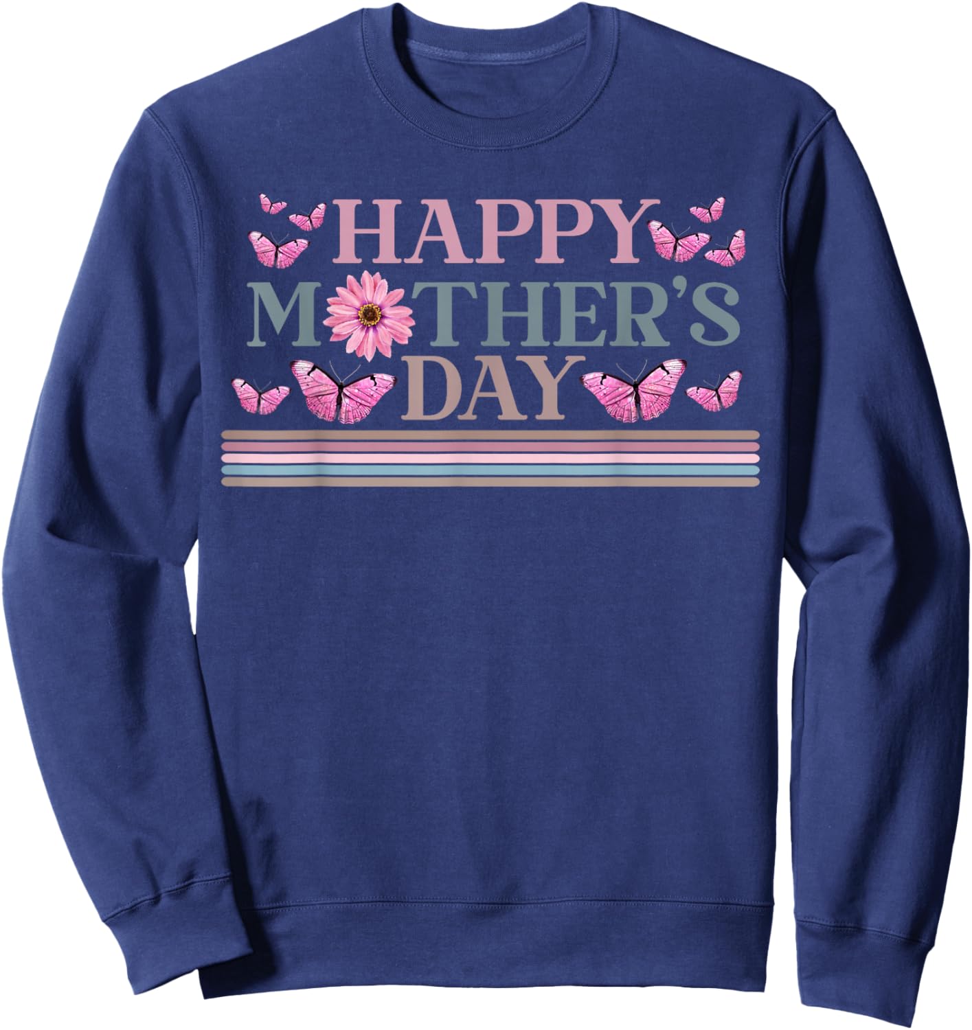 Happy Mother's Day 2026 Cute Floral , Mom, Grandma Sweatshirt - Sweatshirt | Navy