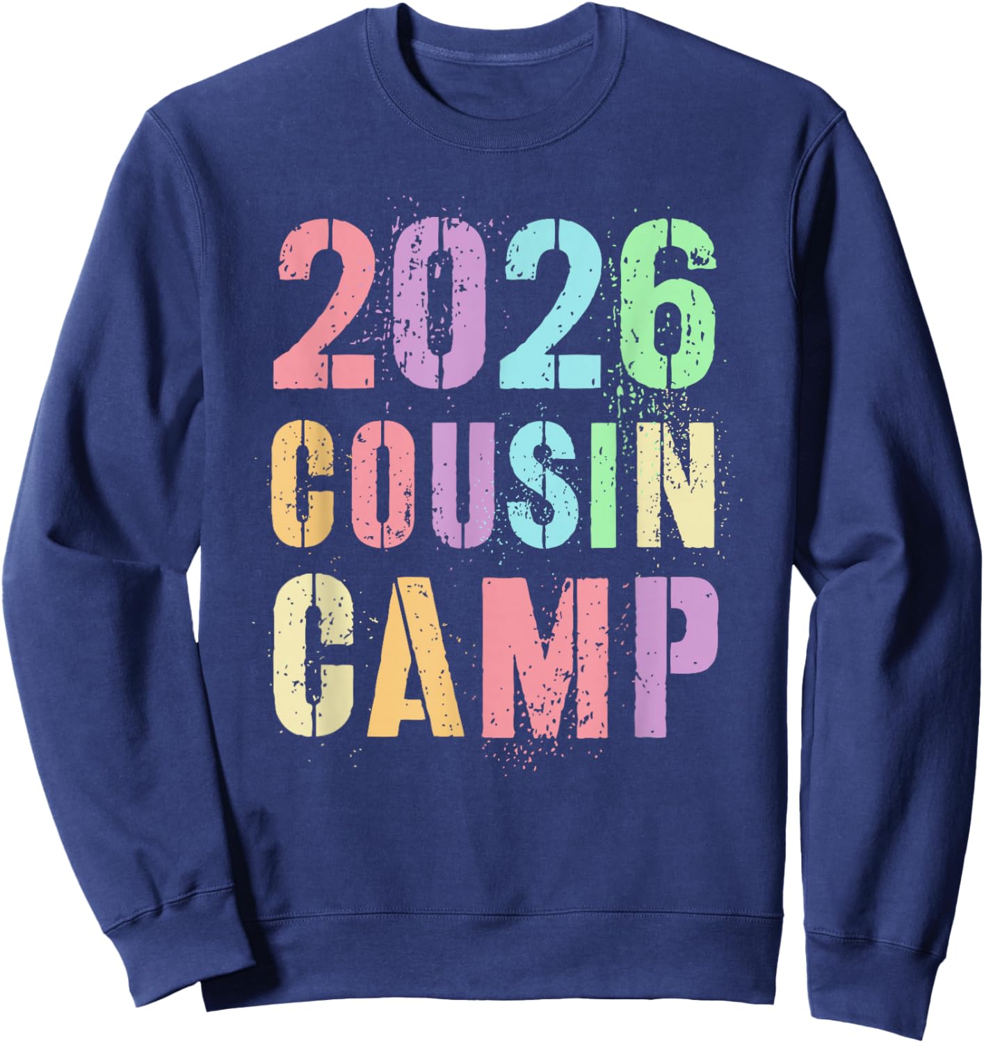 Kids 2026 Cousin Camp Family Vacation Crew Auntie Matching Sweatshirt - Sweatshirt | Navy