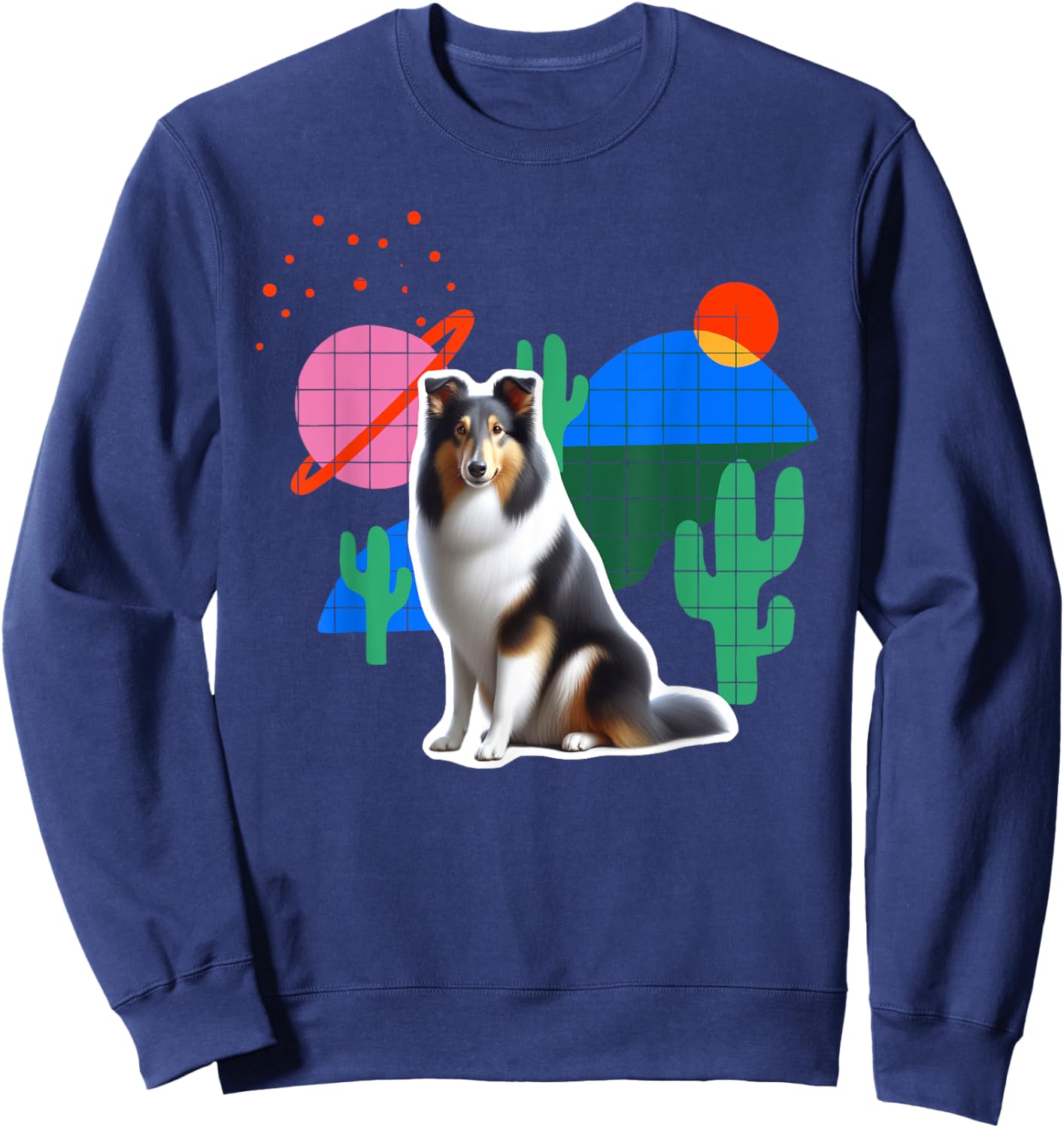 Collie Desert Design Dog Women Kids Sweatshirt - Sweatshirt | Navy
