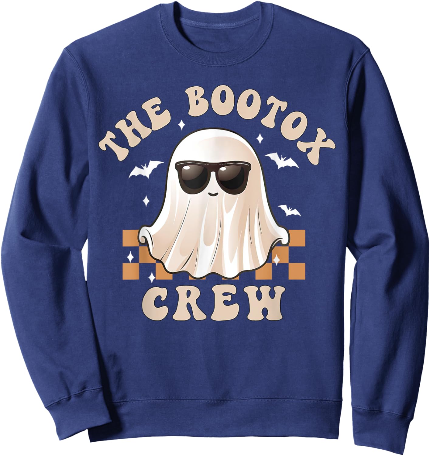 The Bootox Crew Ghost Sunglasses Aesthetic Nurse Halloween Sweatshirt - Sweatshirt | Navy