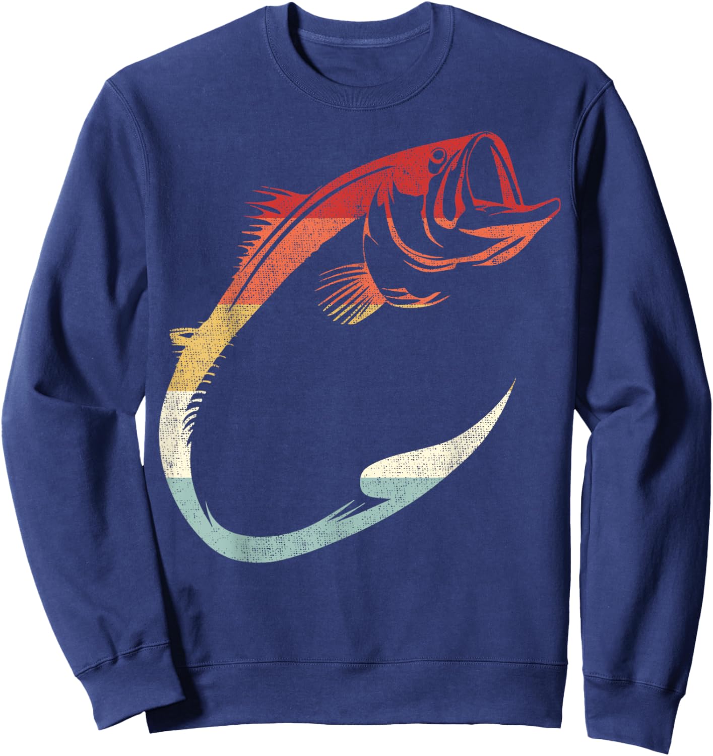 Cool Minimal Fish Hook Art for Fishing Enthusiasts Sweatshirt - Sweatshirt | Navy