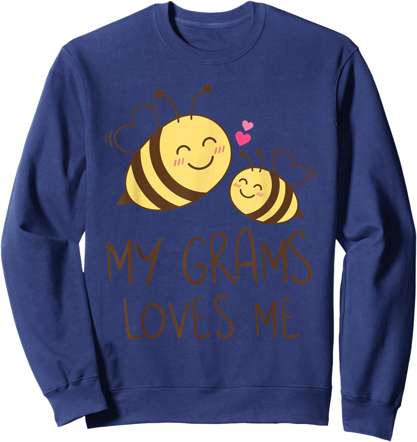 Cute Baby & Grandma My Grams Loves Me Bee Sweatshirt - Sweatshirt | Navy