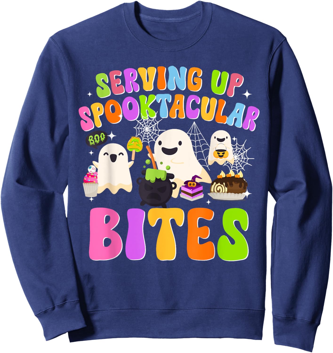 Spooky Lunch Lady Halloween School Cafeteria Worker Funny Sweatshirt - Sweatshirt | Navy