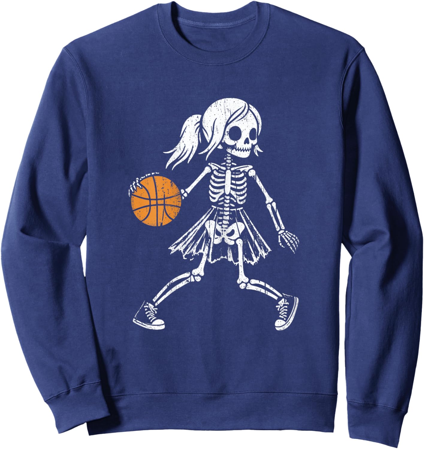 Spooky Basketball Skeletons Spooky Basketball Halloween Sweatshirt - Sweatshirt | Navy