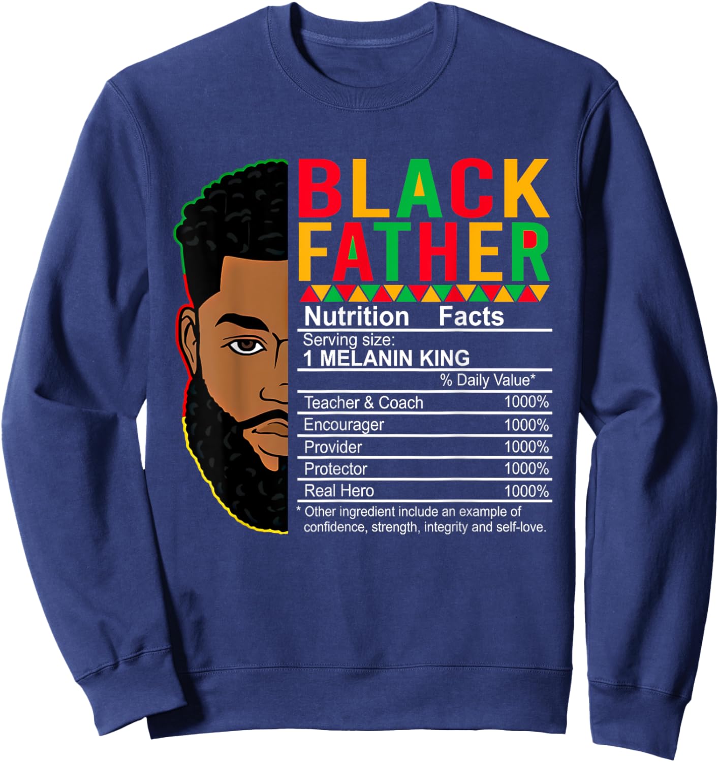Proud African Dad Black Father Juneteenth Father's Day 2025 Sweatshirt - Sweatshirt | Navy
