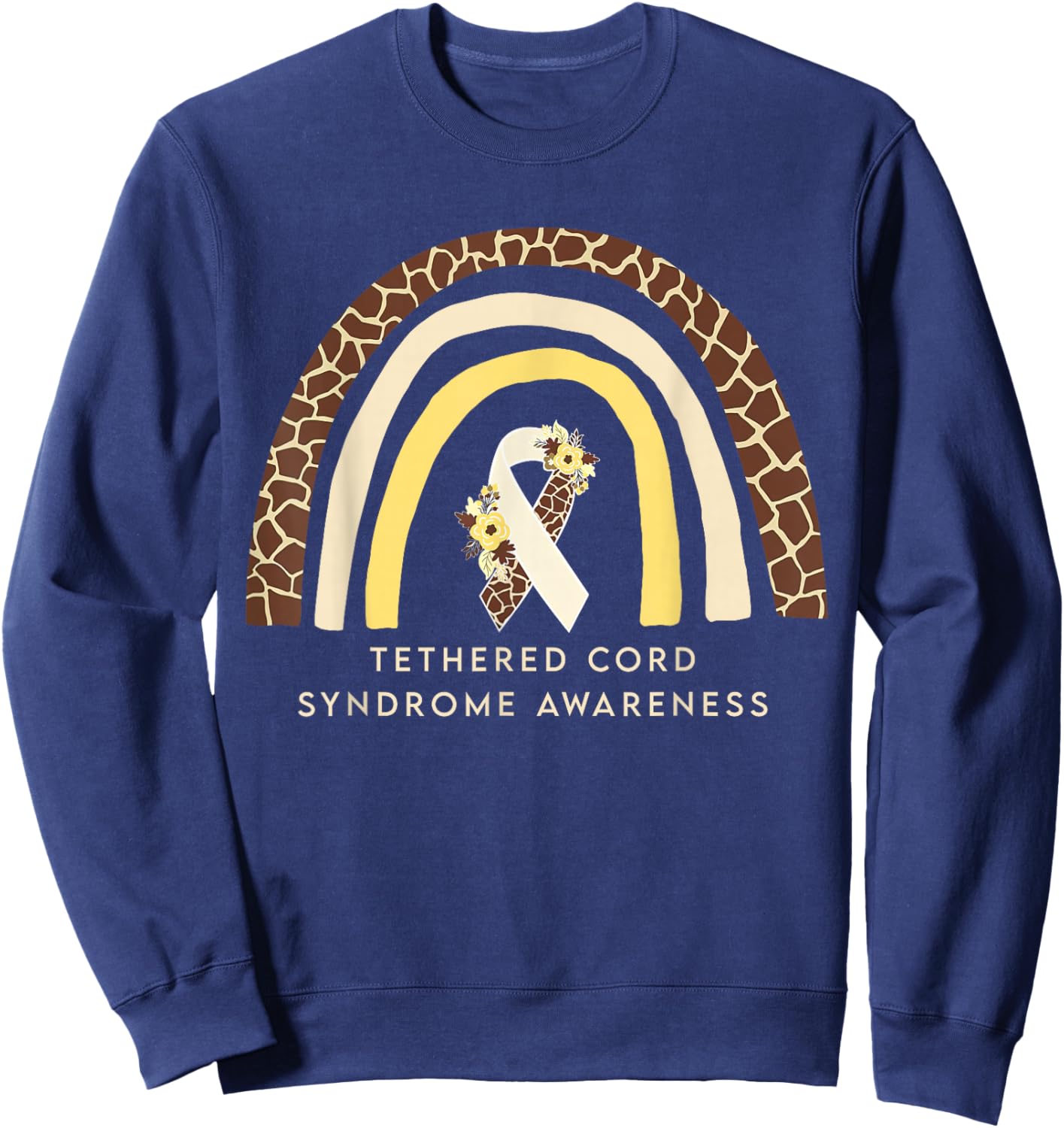 Rainbow Tethered Cord Syndrome Awareness TCS Support Sweatshirt - Sweatshirt | Navy