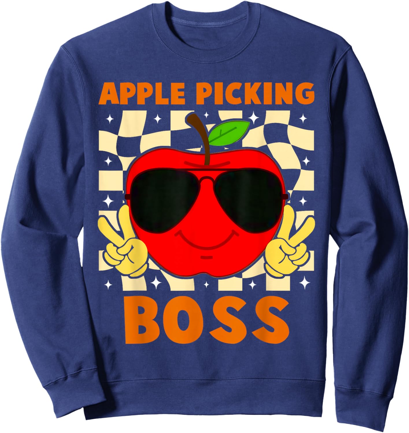 Apple Picking Boss Apples Orchard Pumpkin Farm Family Trip Sweatshirt - Sweatshirt | Navy