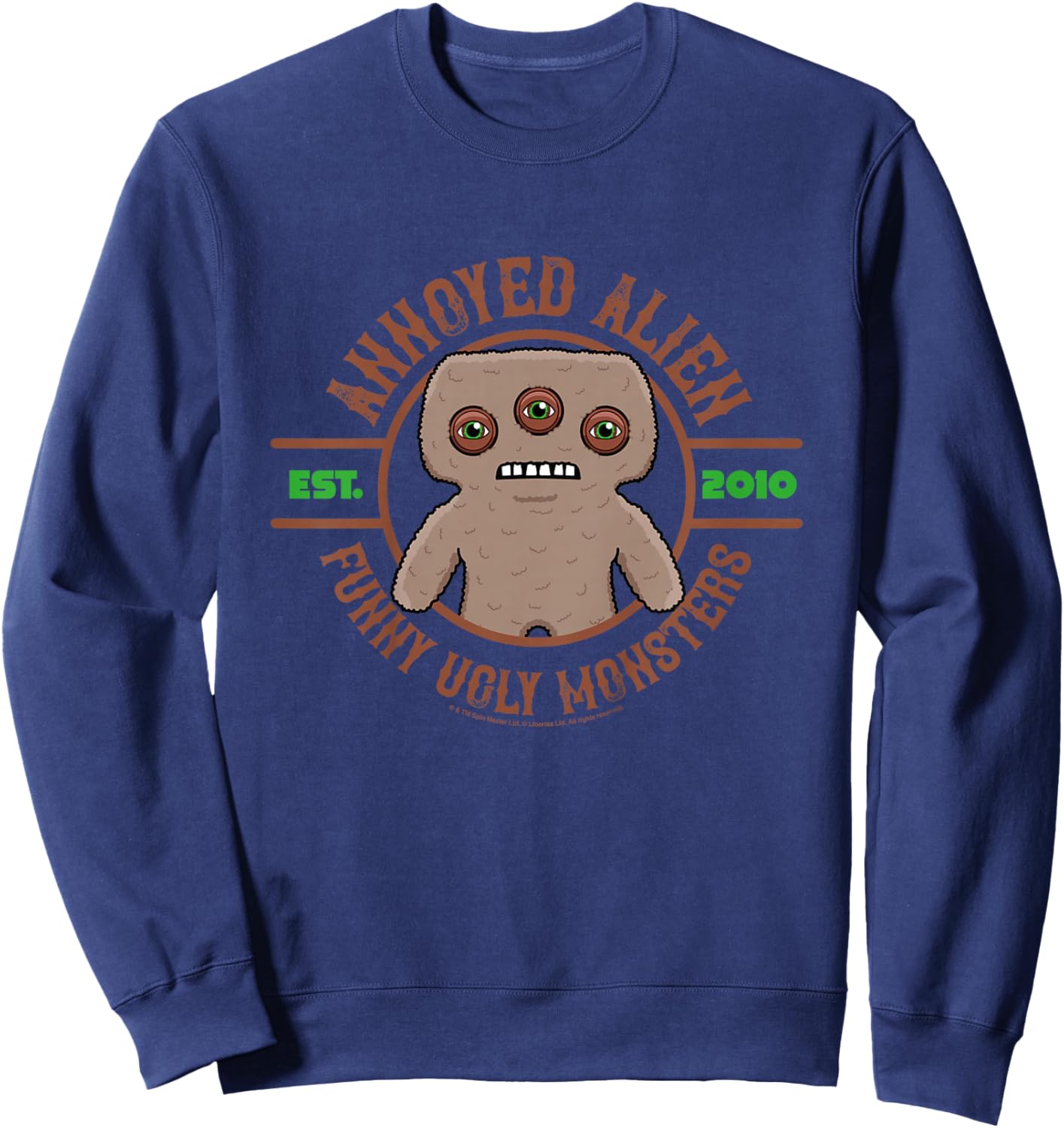 Fuggler Annoyed Alien Originals Funny Ugly Monsters Kids Sweatshirt - Sweatshirt | Navy