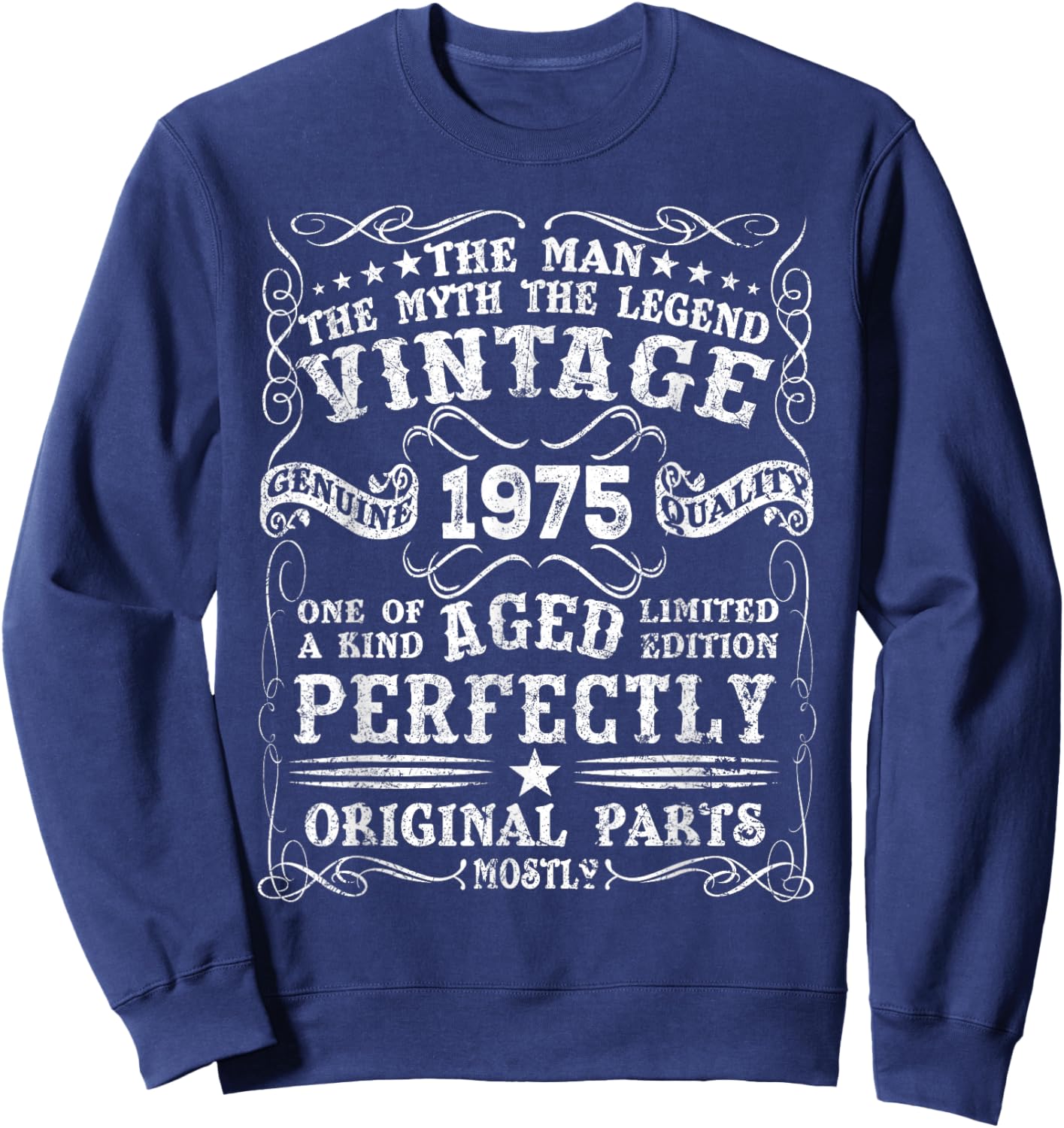 50 Year Old Gift Vintage 1975 Man Myth Legend 50th Birthday Sweatshirt - Sweatshirt | Navy