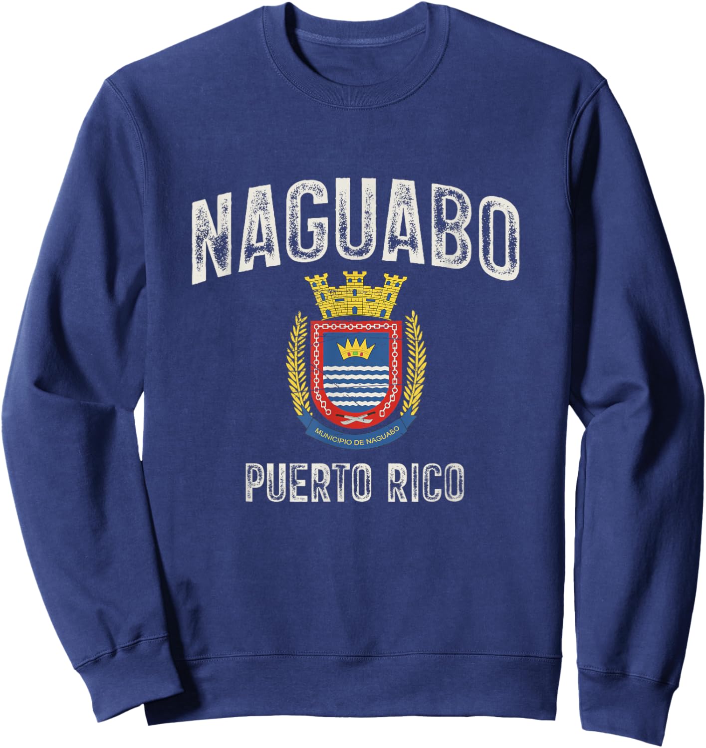 Naguabo City in Puerto Rico, Naguabo Armorial Sweatshirt - Sweatshirt | Navy