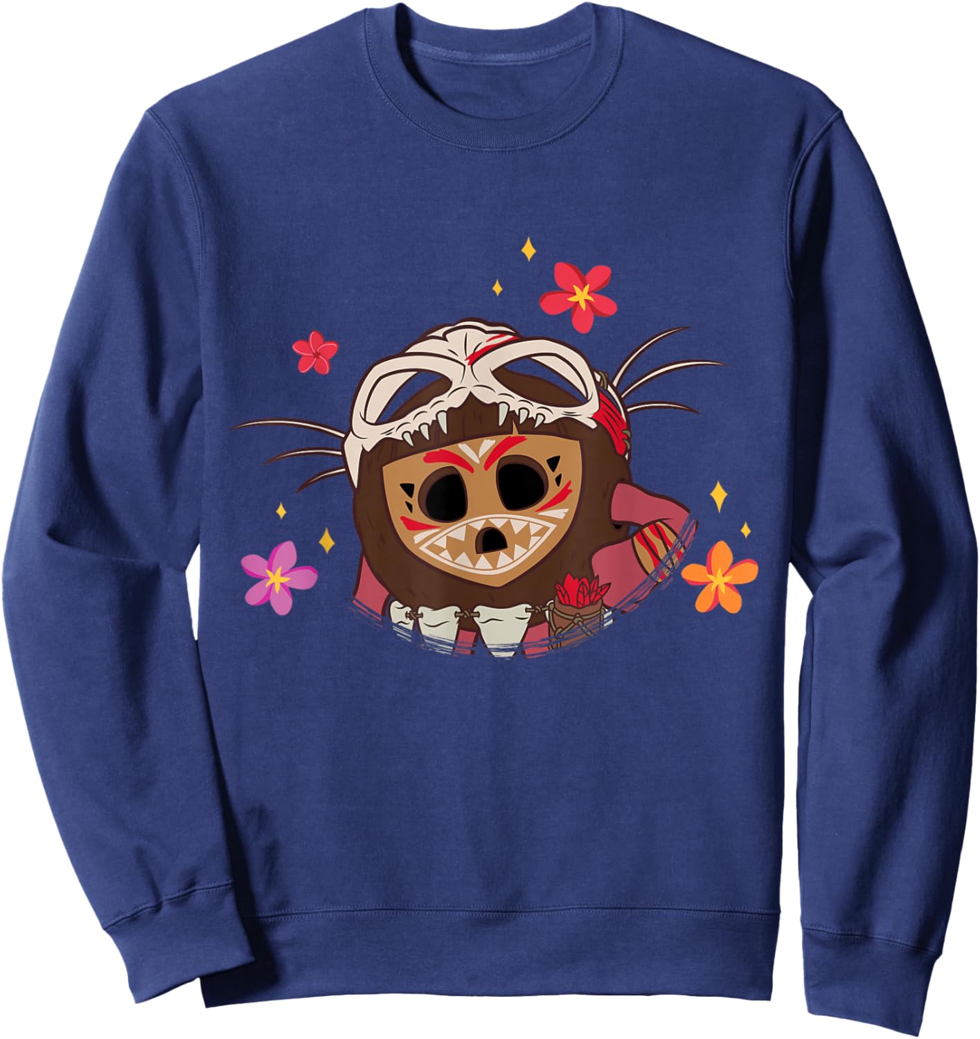 Disney Moana 2 Big Face Kotu Tropical Flowers Costume Sweatshirt - Sweatshirt | Navy