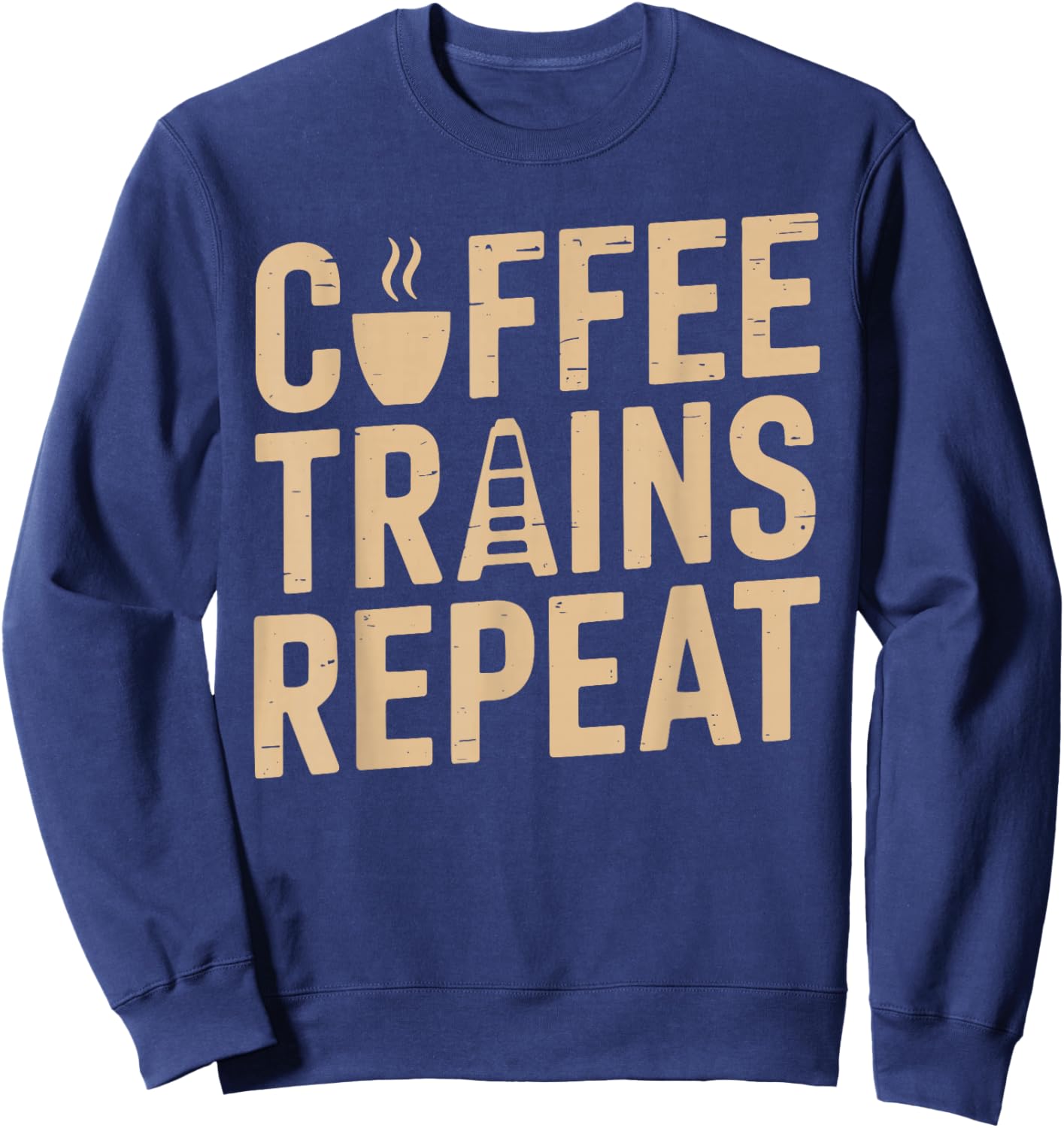 Coffee Trains Repeat Train Conductor Sweatshirt - Sweatshirt | Navy