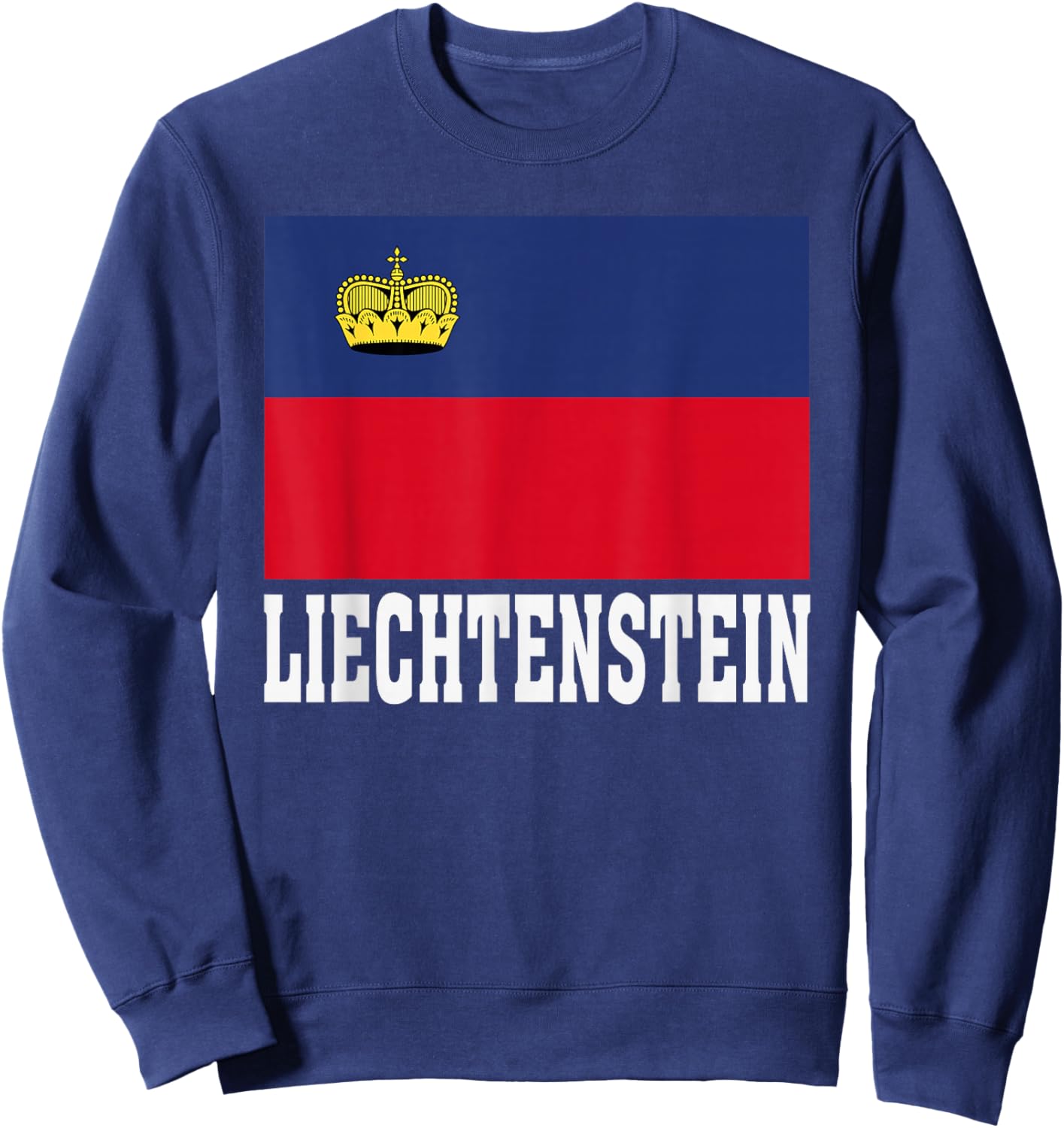 Liechtenstein Flag Patriotic National Roots Souvenir Sweatshirt - Sweatshirt | Navy