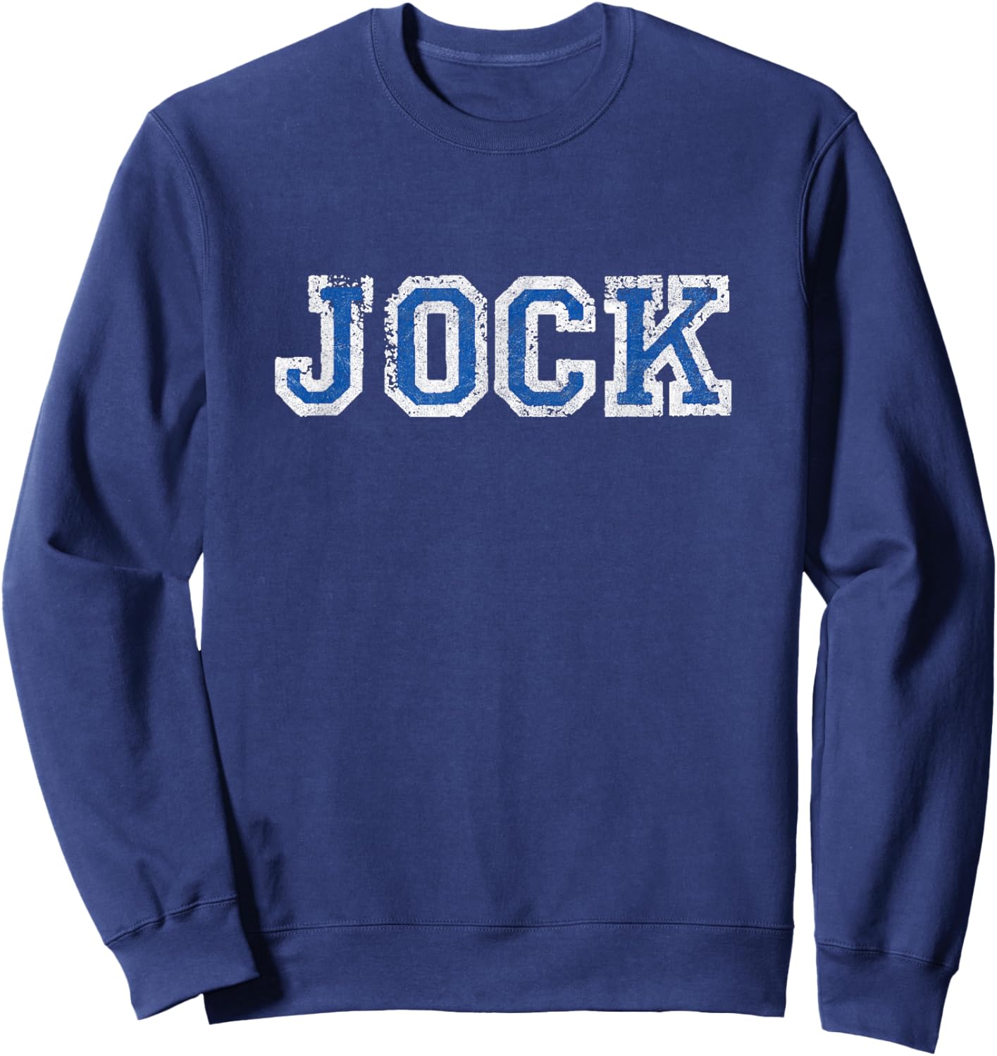 JOCK retro varsity distressed sports player cosplay college Sweatshirt - Sweatshirt | Navy