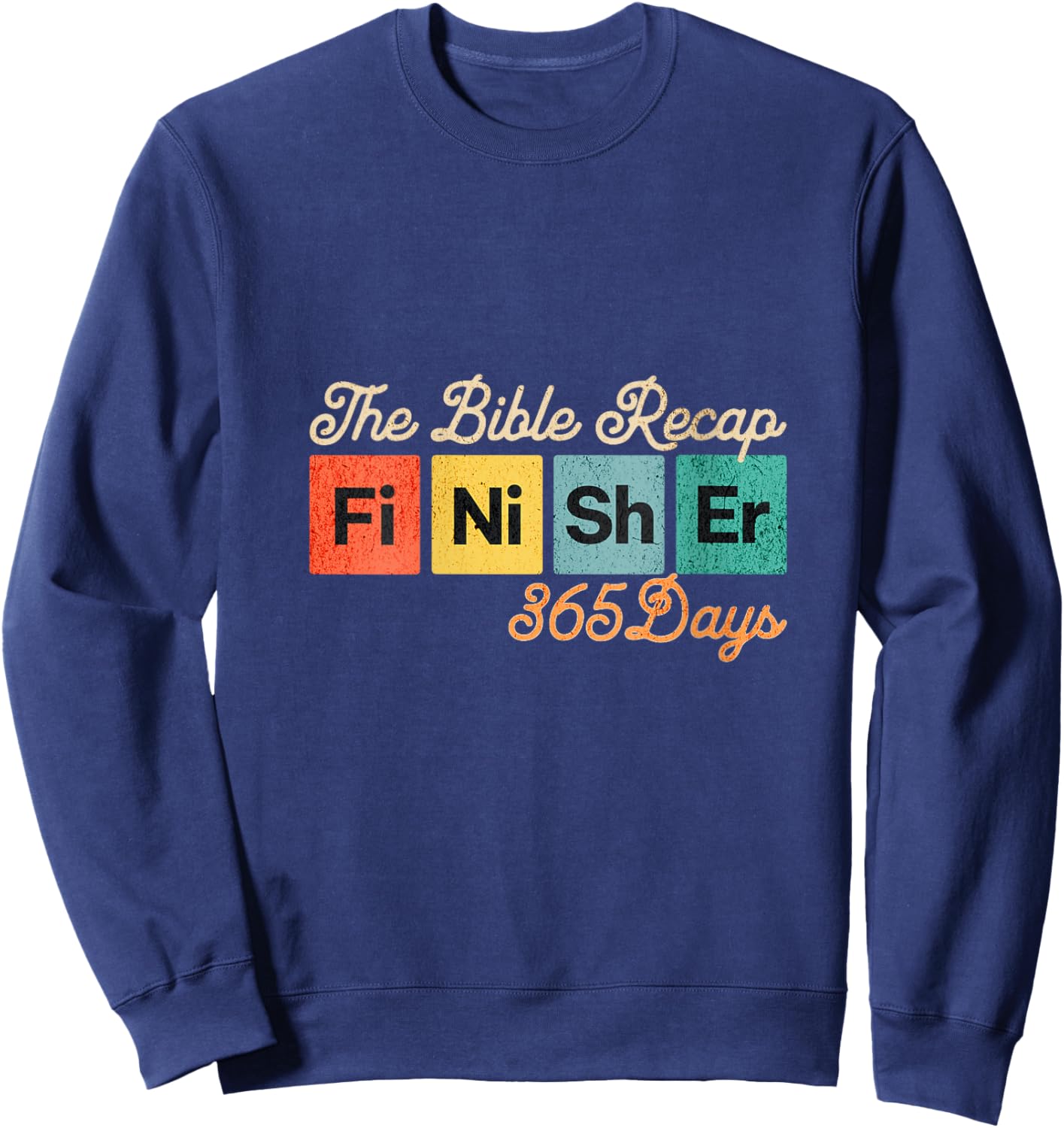 The Bible Recap Finisher 365 Days V-Neck Sweatshirt - Sweatshirt | Navy
