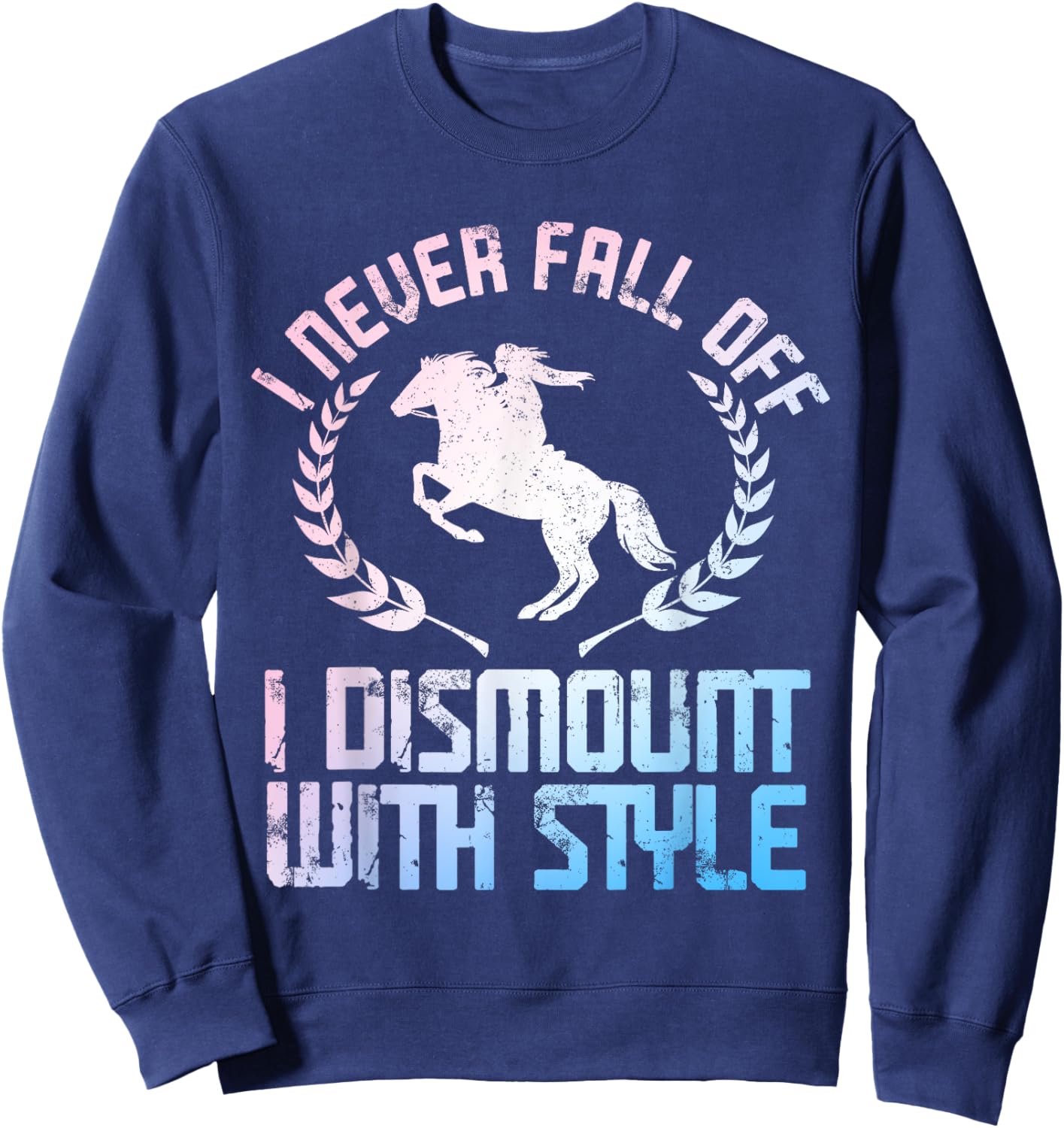 Funny Horse Racing Art Women Horse Lover Equestrian Sweatshirt - Sweatshirt | Navy