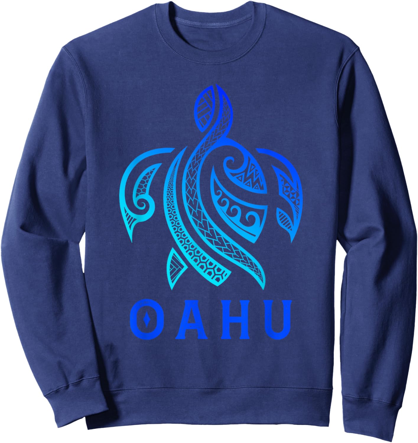 Tribal Sea Turtle Oahu Hawaii Hawaiian Turtle Maori Art Sweatshirt - Sweatshirt | Navy