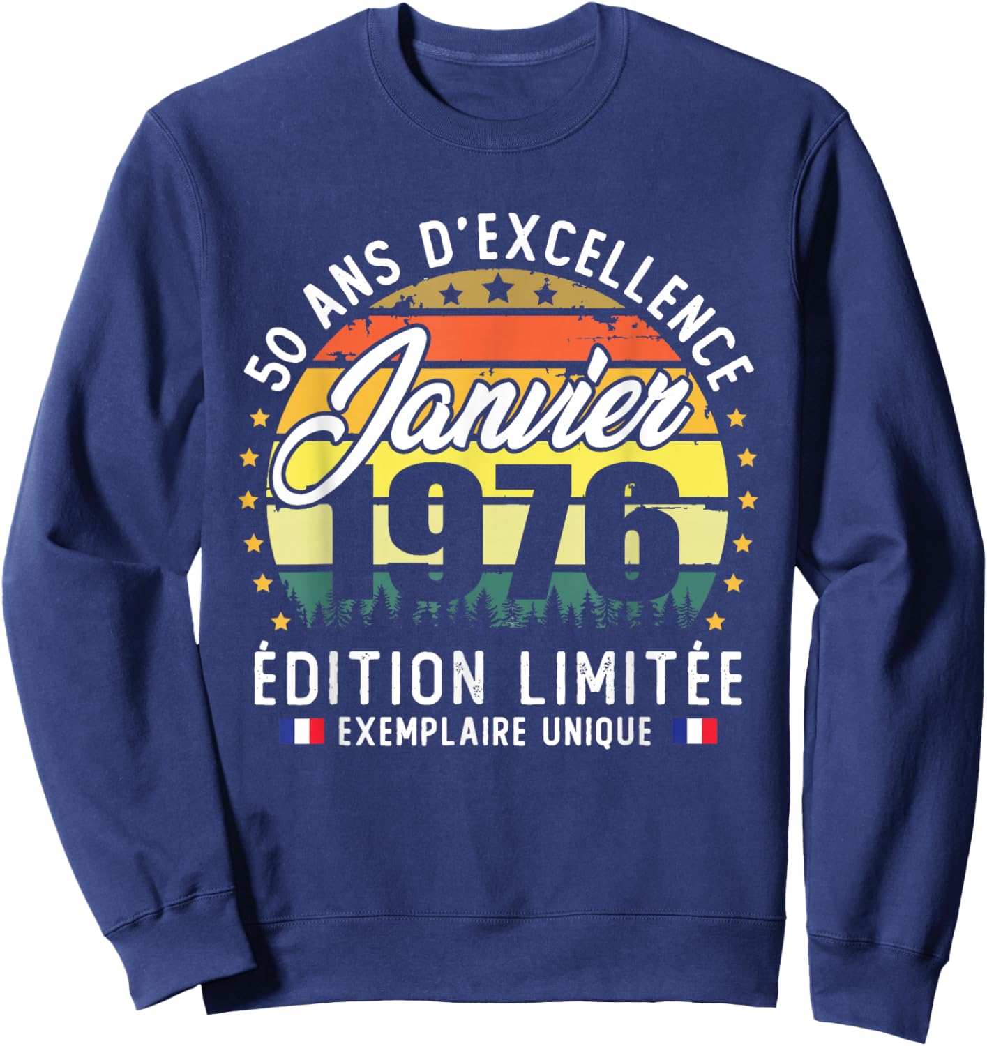 Vintage January 1976 50th Birthday Gift Sweatshirt - Sweatshirt | Navy