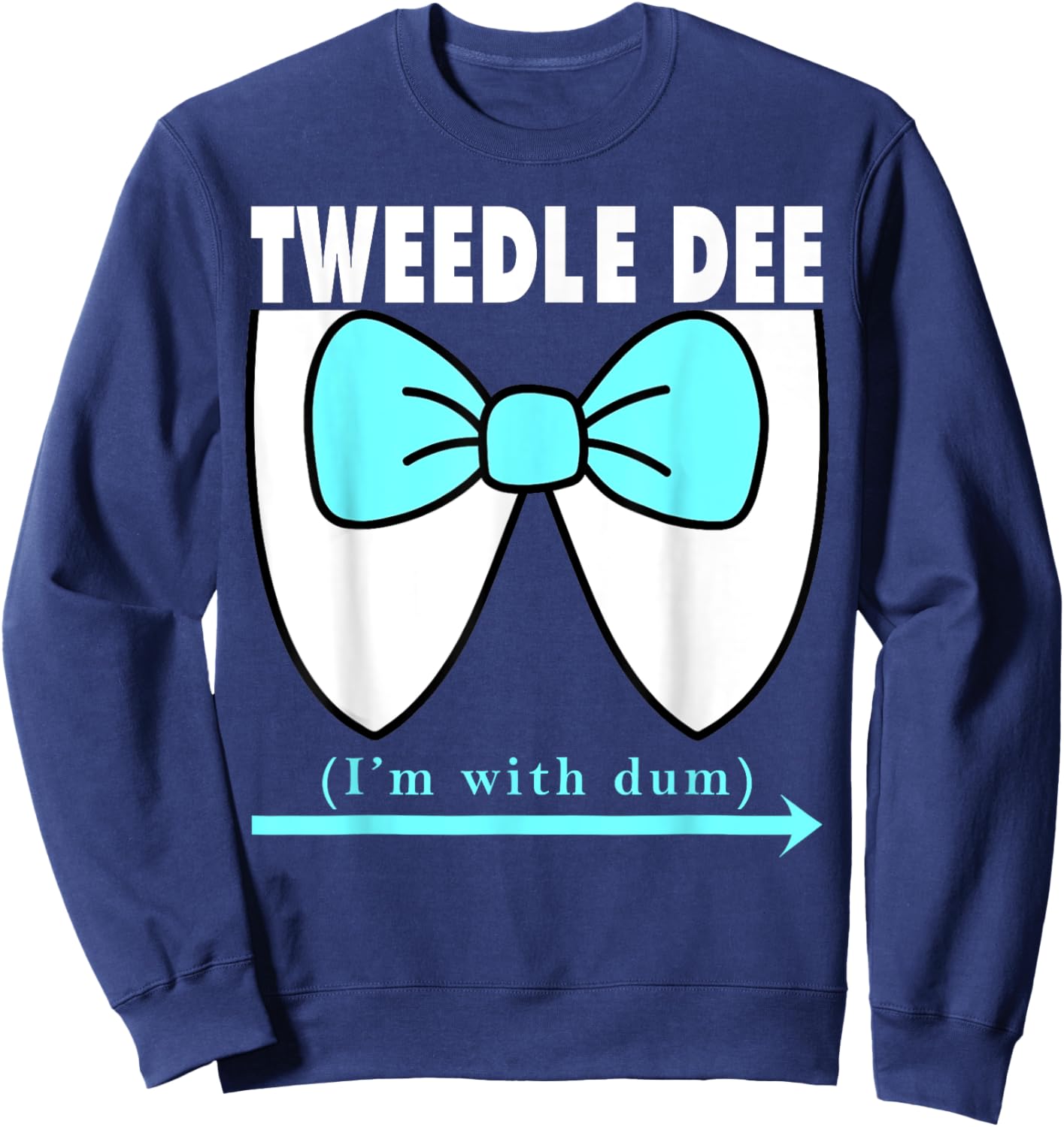 Adult Halloween Black Small Classic Fit Polyester 100% Short Sleeve Pull On 1 Count 0 Pockets Big Blue Bow Tie and Collar Sweatshirt - Sweatshirt | Navy