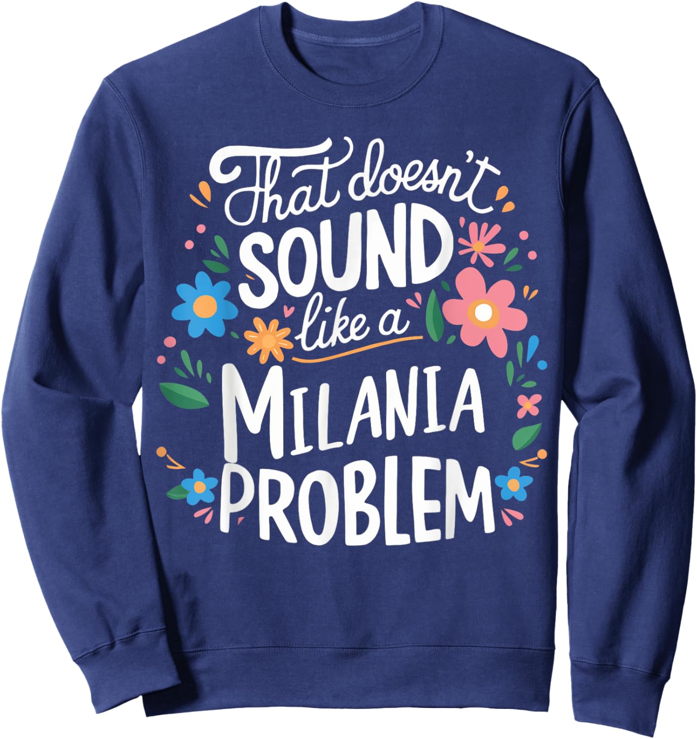 Milania Personalized Cute Girls Milania Name Sweatshirt - Sweatshirt | Navy