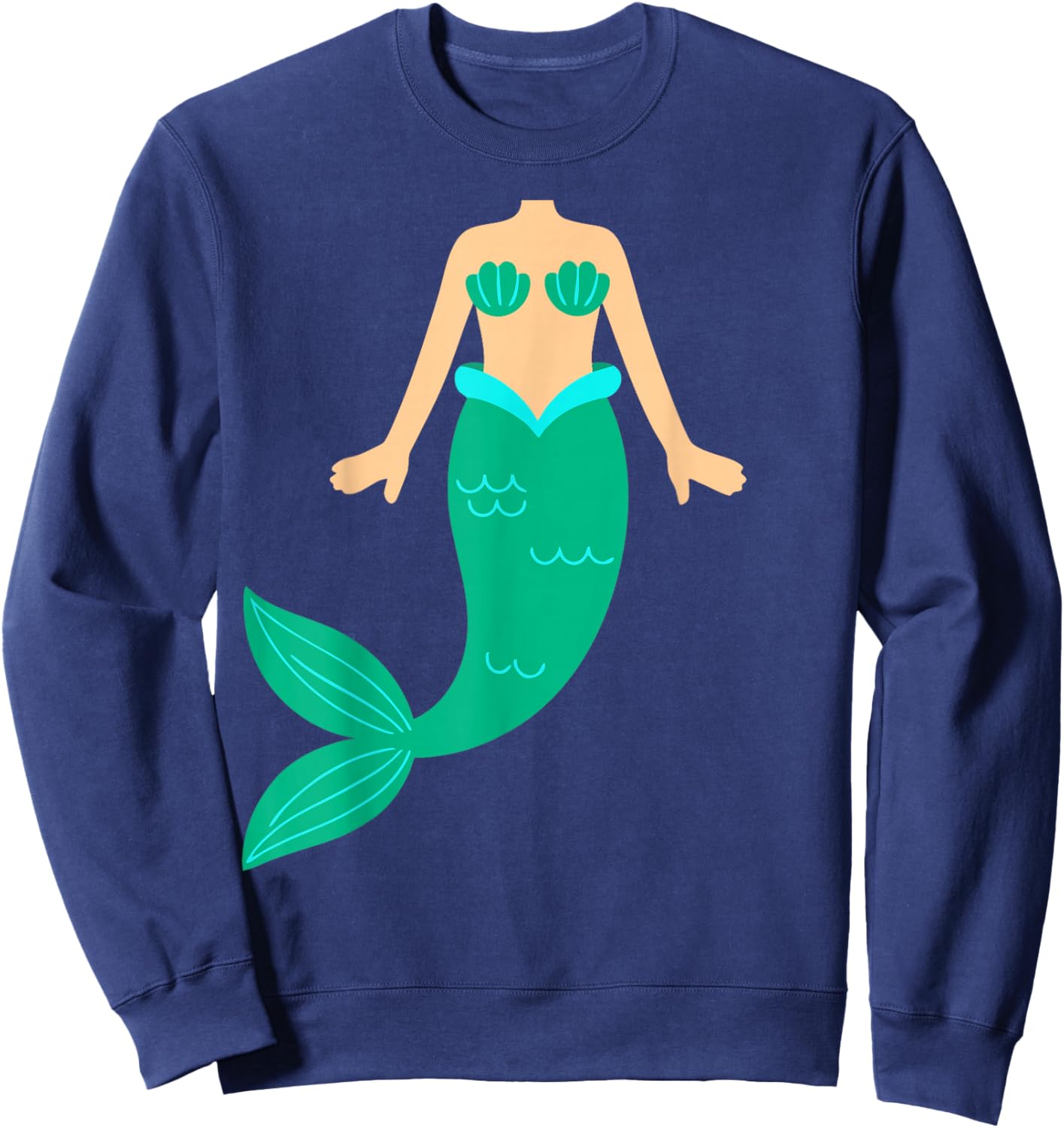 Mermaid Shirt Adult Men Women Kids Body Mermaid Costume Sweatshirt - Sweatshirt | Navy