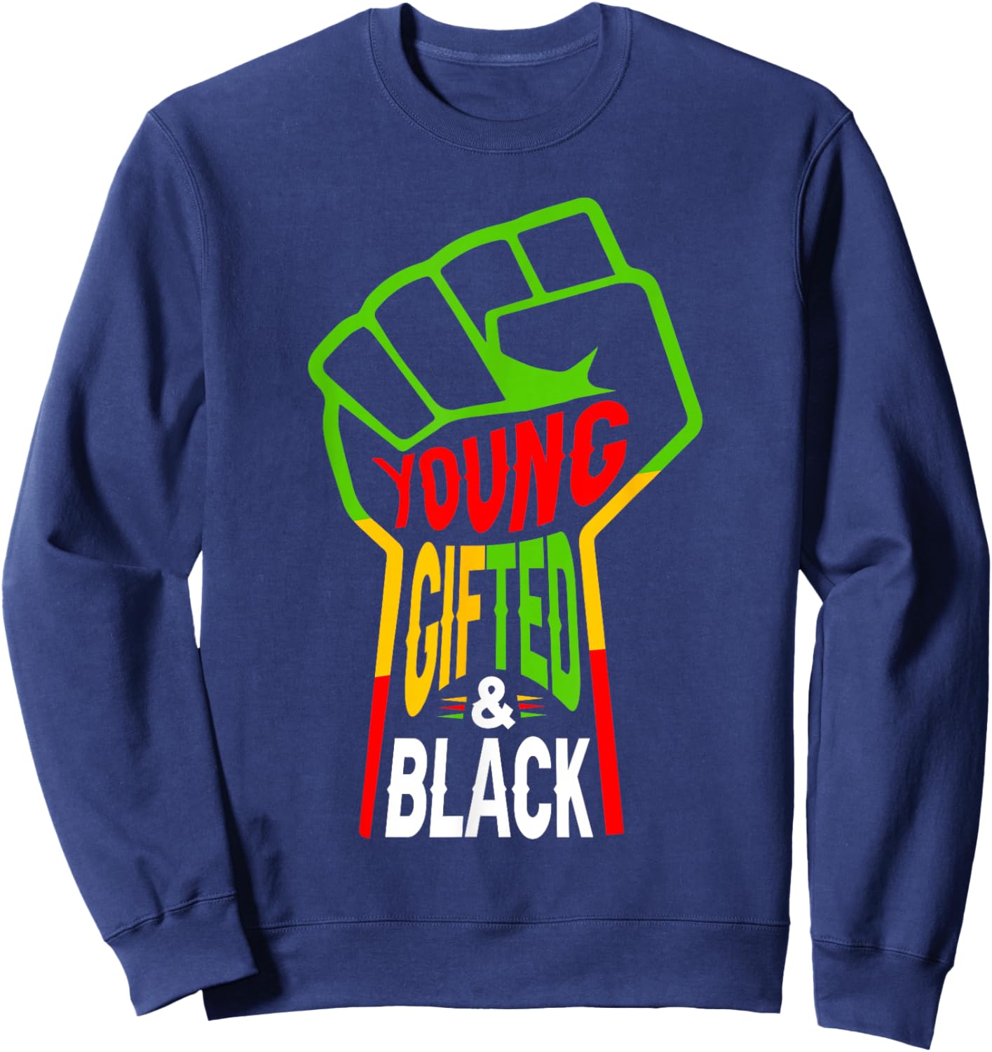 Juneteenth Young Gifted Afro African Black Boy Kids Youth Sweatshirt - Sweatshirt | Navy