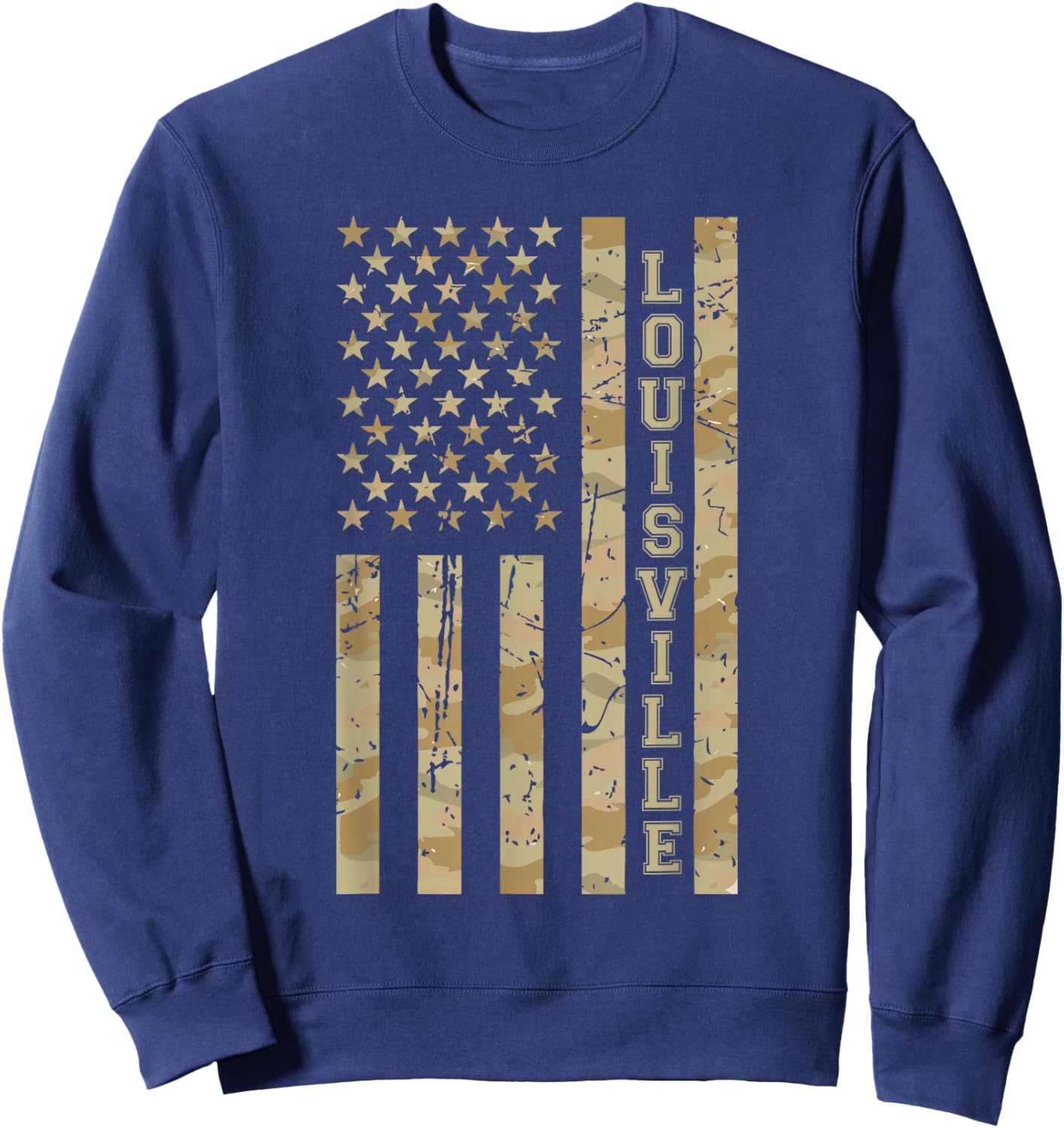 Louisville City Pride Kentucky Desert Camo Distressed Sweatshirt - Sweatshirt | Navy