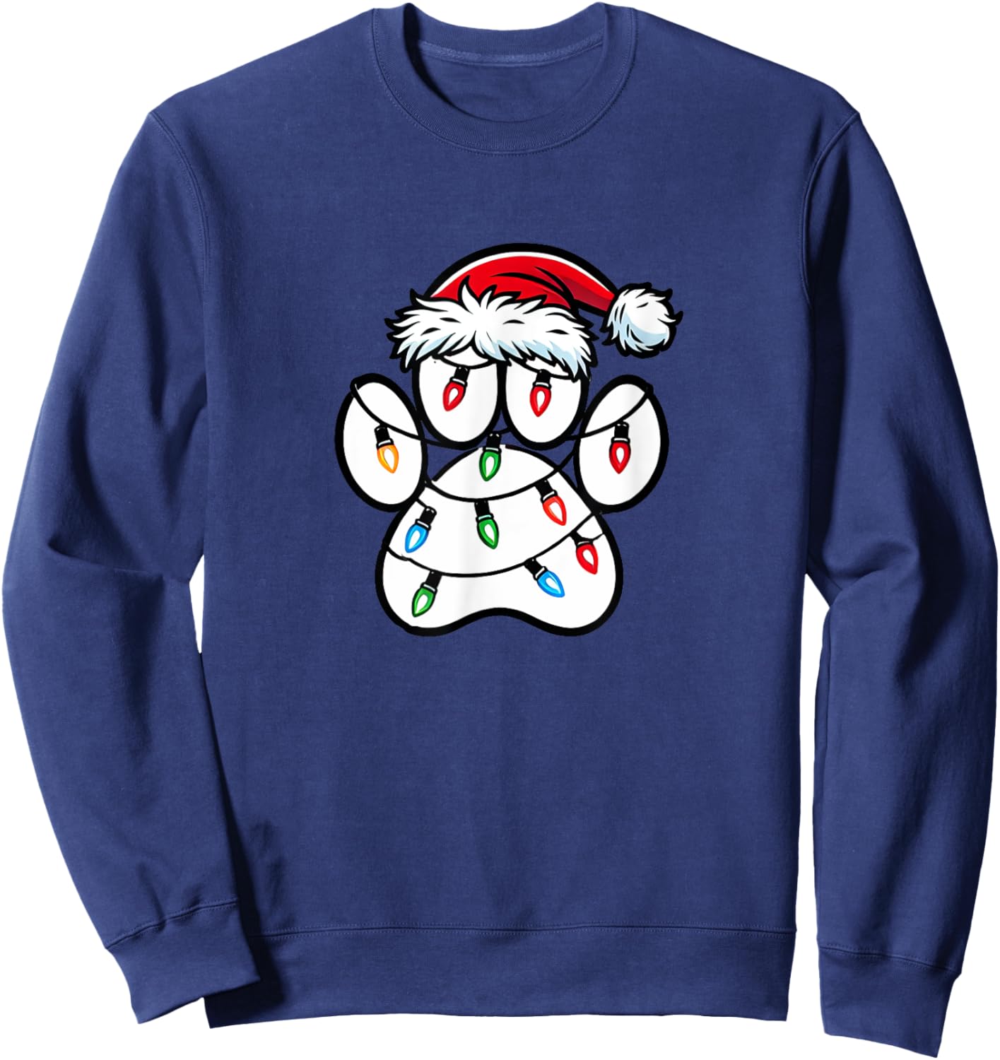 Christmas Dog Paw Christmas Dog Xmas Men Women Kids Sweatshirt - Sweatshirt | Navy