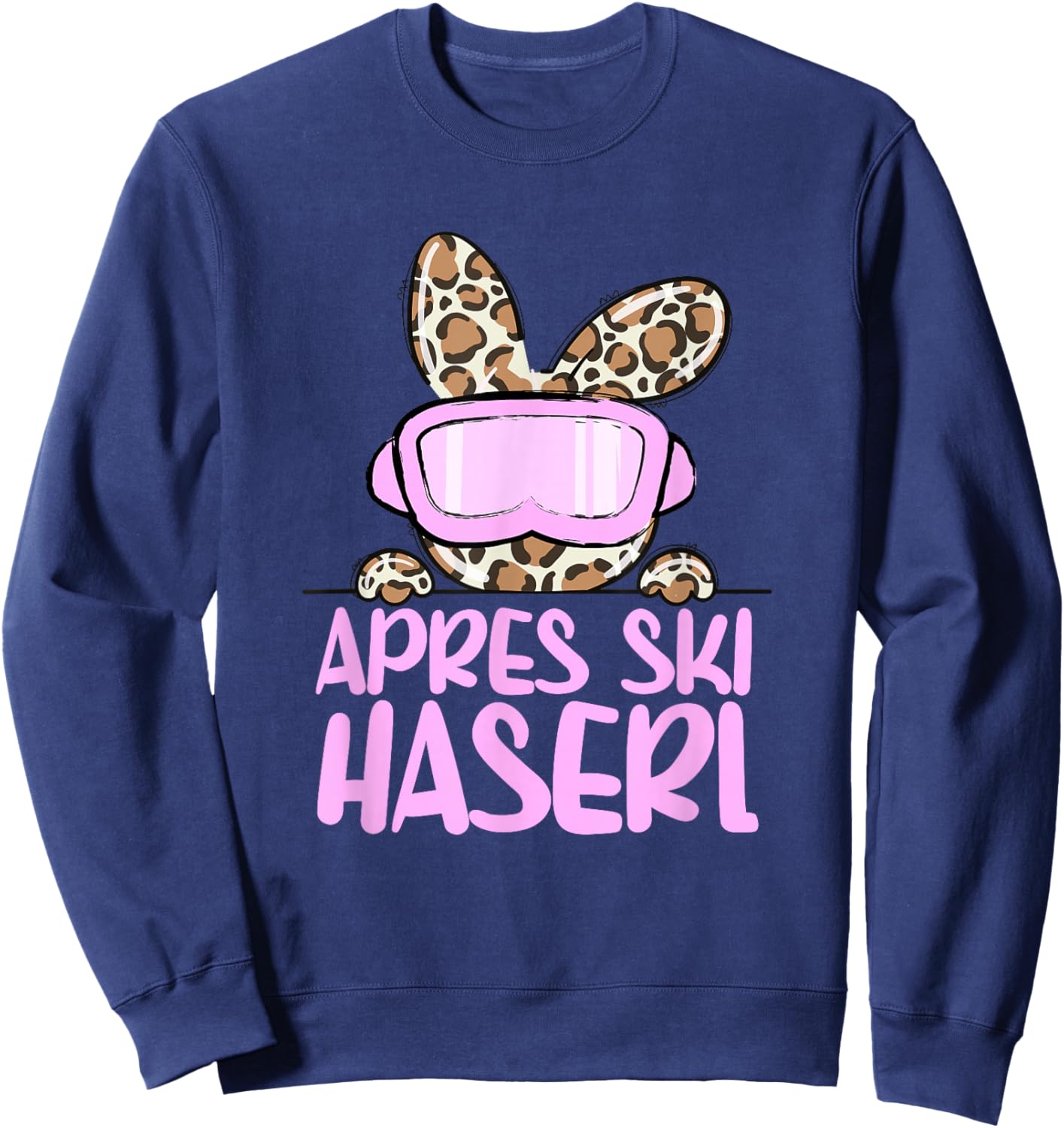 apreski Haserl, Skier Apresskiparty Leoprint Sweatshirt - Sweatshirt | Navy