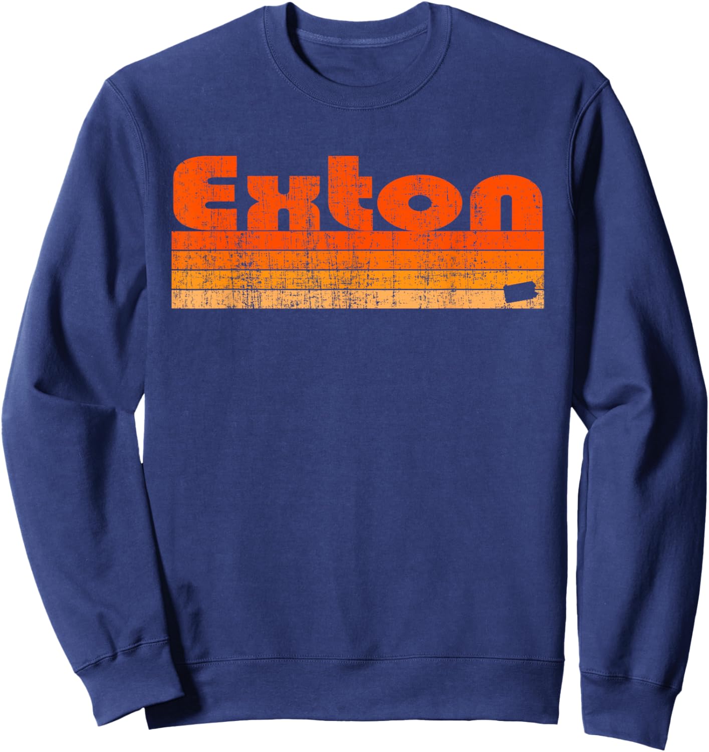 Exton, Pennsylvania Retro 80s Style Sweatshirt - Sweatshirt | Navy