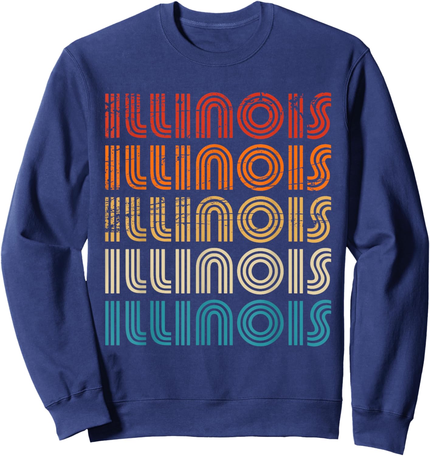Illinois State Retro Vintage Women Youth Sweatshirt - Sweatshirt | Navy