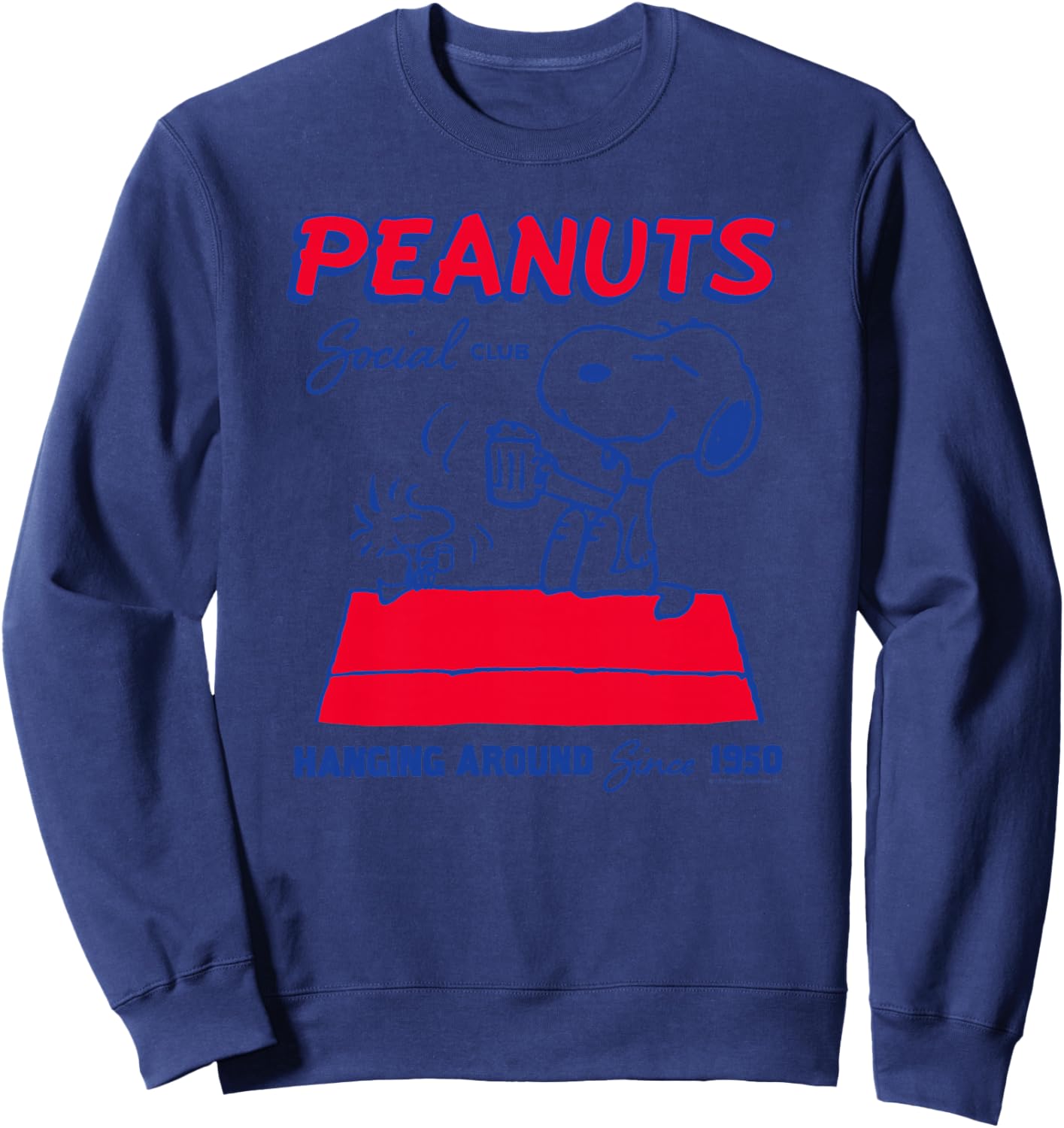 Peanuts Snoopy Woodstock Social 50s Hang Out Vintage-Freunde Premium Sweatshirt - Sweatshirt | Navy