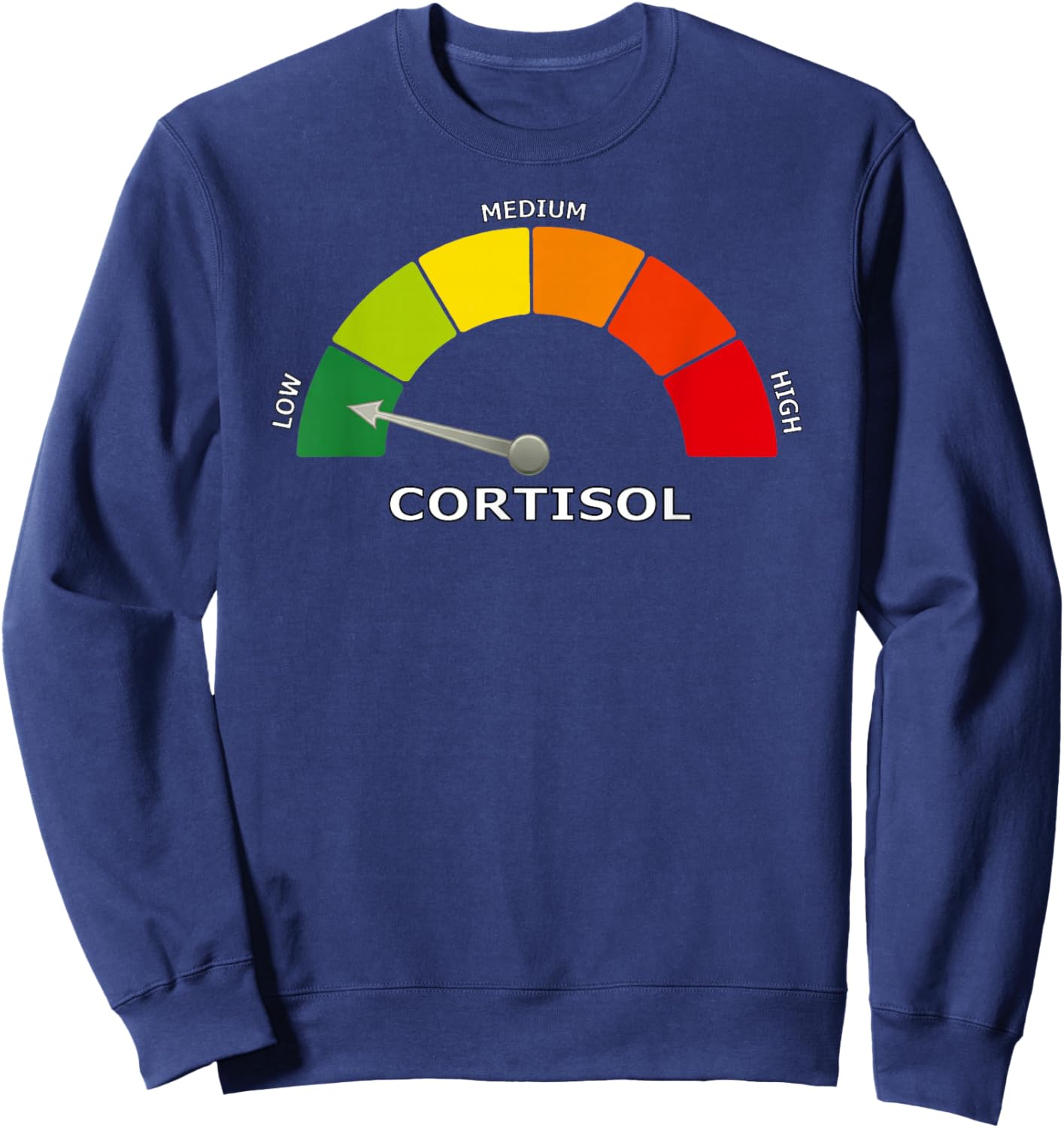 Low Cortisol Meter Funny Biology Psychology and Wellness Sweatshirt - Sweatshirt | Navy