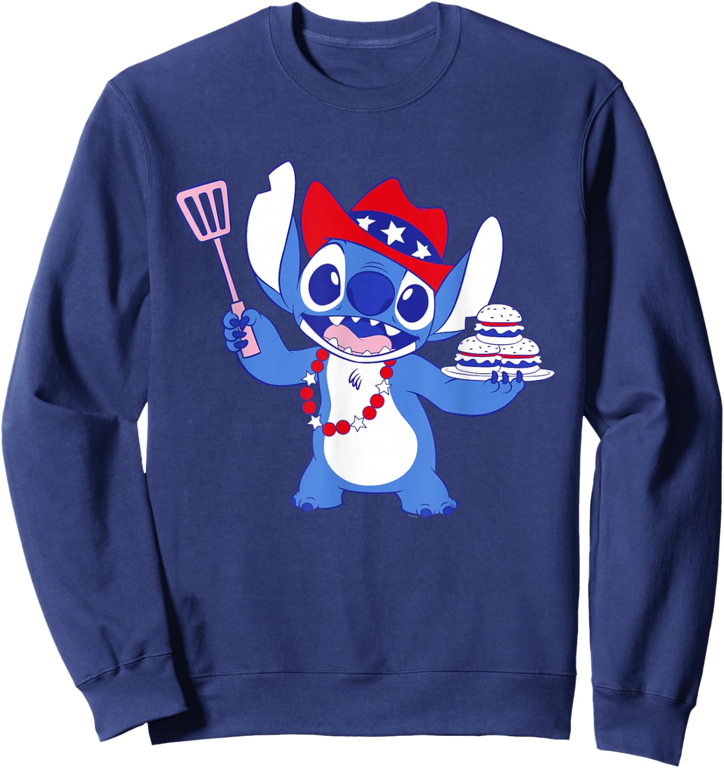 Disney Stitch Cowboy Cookout Americana 4th of July USA 250th Sweatshirt - Sweatshirt | Navy