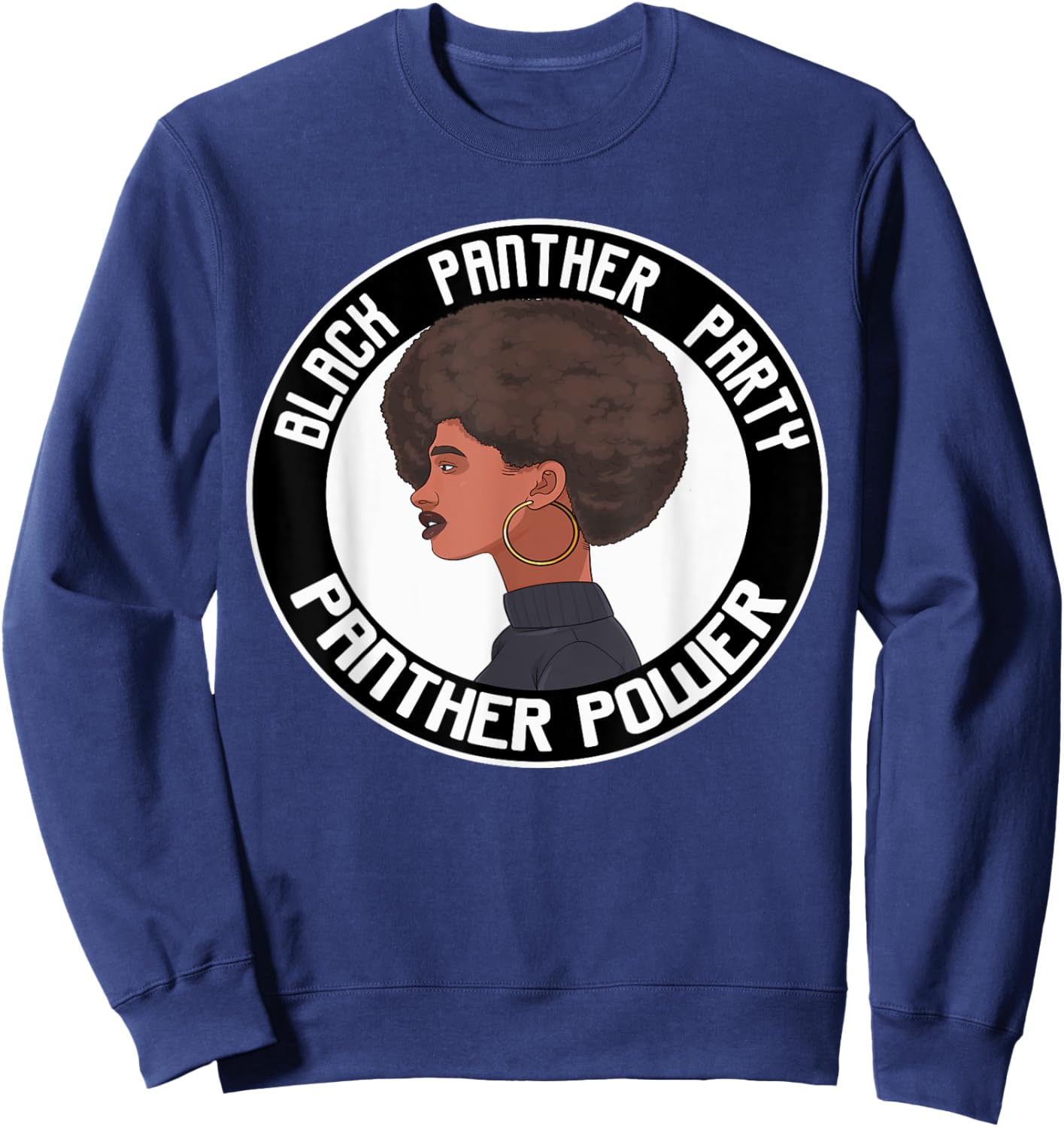 Black History Panther Party Power Logo Afro Hair 1966 Sweatshirt - Sweatshirt | Navy