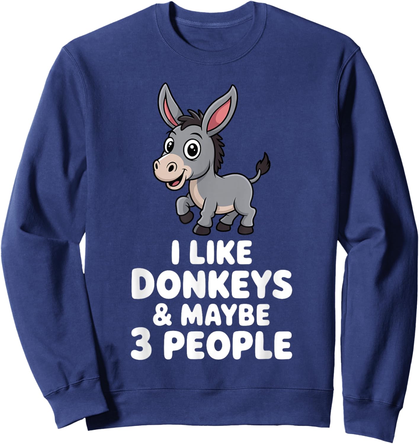 Cute Donkey Design Women Pet Animal Donkey Lovers Sweatshirt - Sweatshirt | Navy