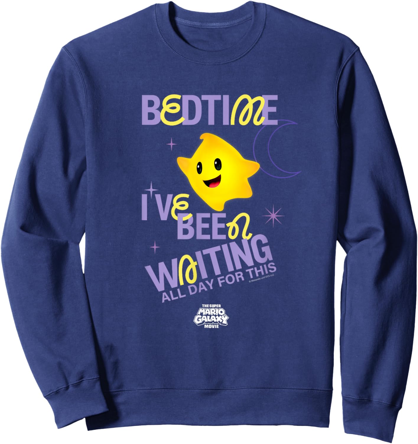 The Super Mario Galaxy Movie Yellow Luma Bedtime Sweatshirt - Sweatshirt | Navy