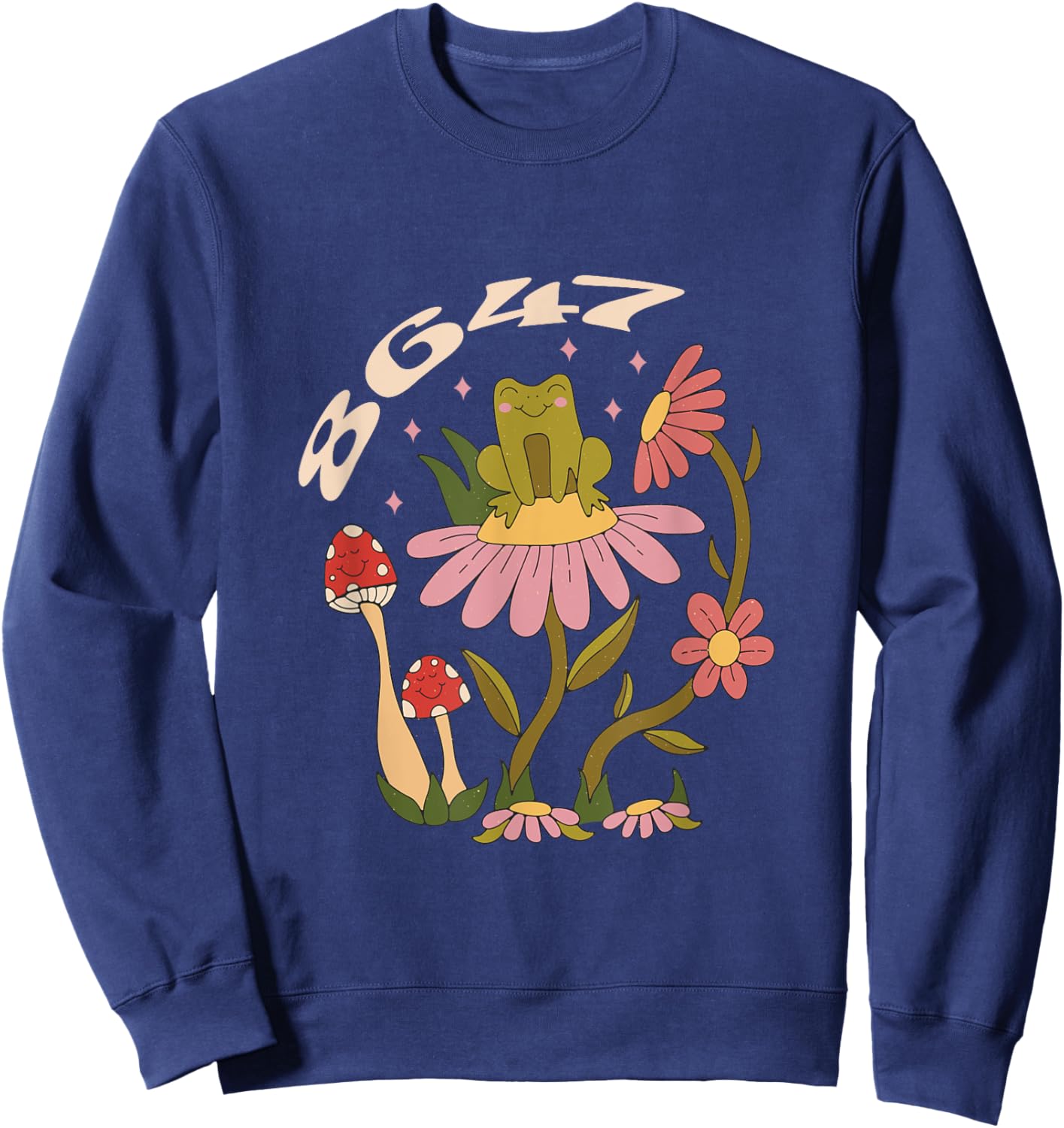 Funny 8647 Subtle Floral Style 86 47 Roman Numerals Retro Sweatshirt - Sweatshirt | Navy