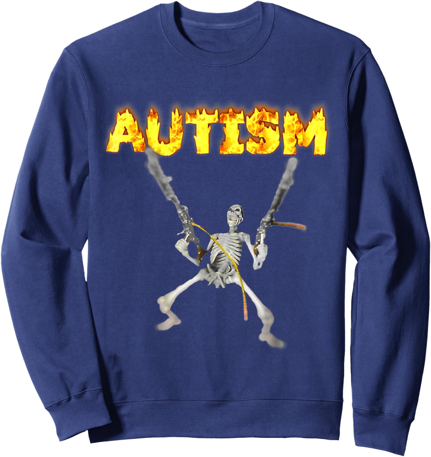 Vintage Autism Skeleton Meme Funny Men Women Kids , black, S Sweatshirt - Sweatshirt | Navy