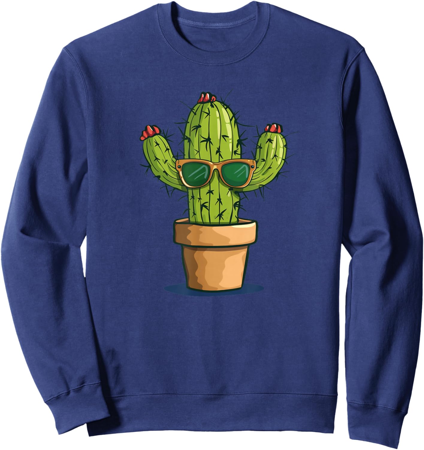 Funny Cactus with Sunglasses Costume for Kids and Adults Sweatshirt - Sweatshirt | Navy