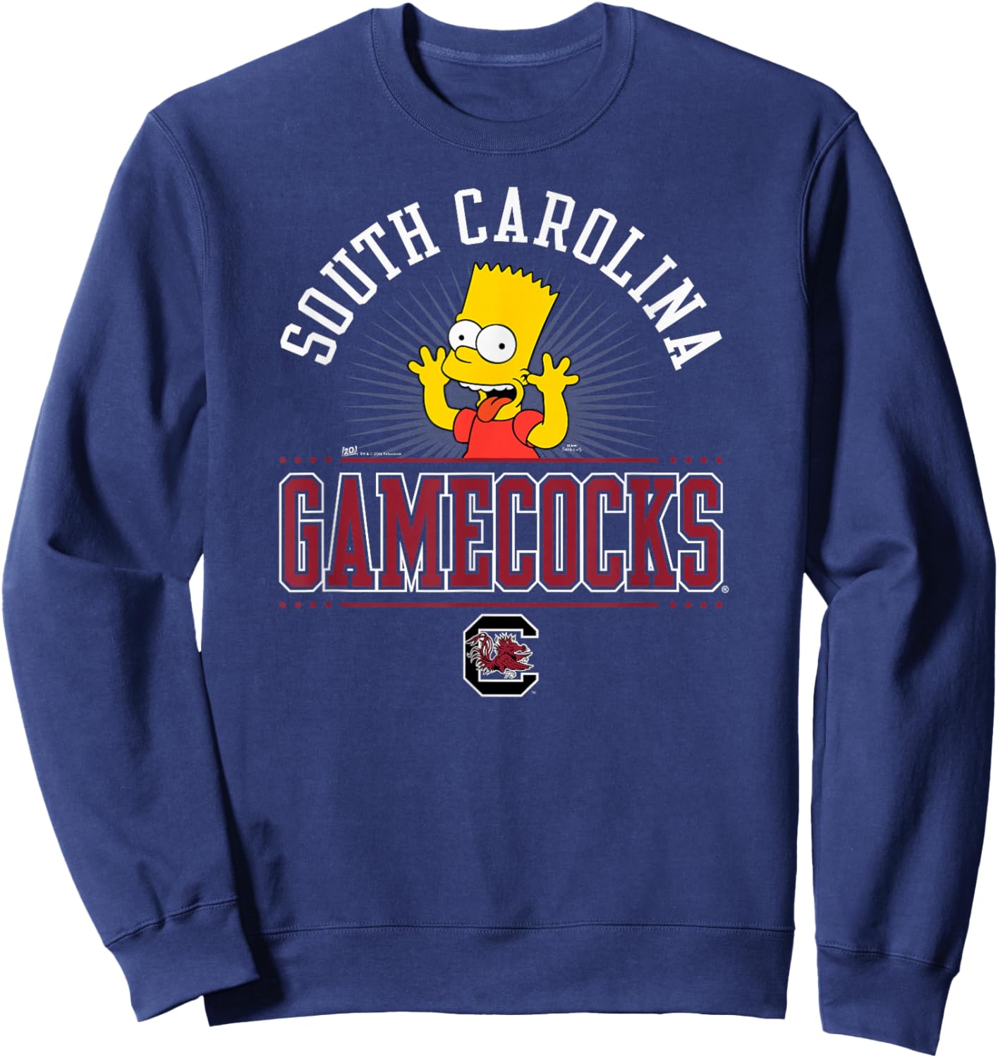 South Carolina Gamecocks Simpsons Bart Dark Gray Sweatshirt - Sweatshirt | Navy