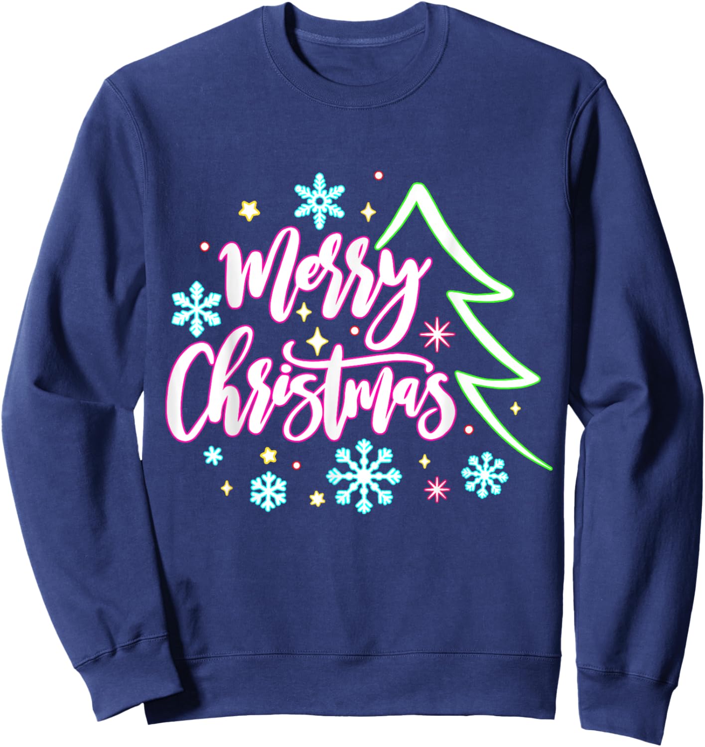 Merry Christmas And Bright Christmas Xmas Women Men Family Sweatshirt - Sweatshirt | Navy