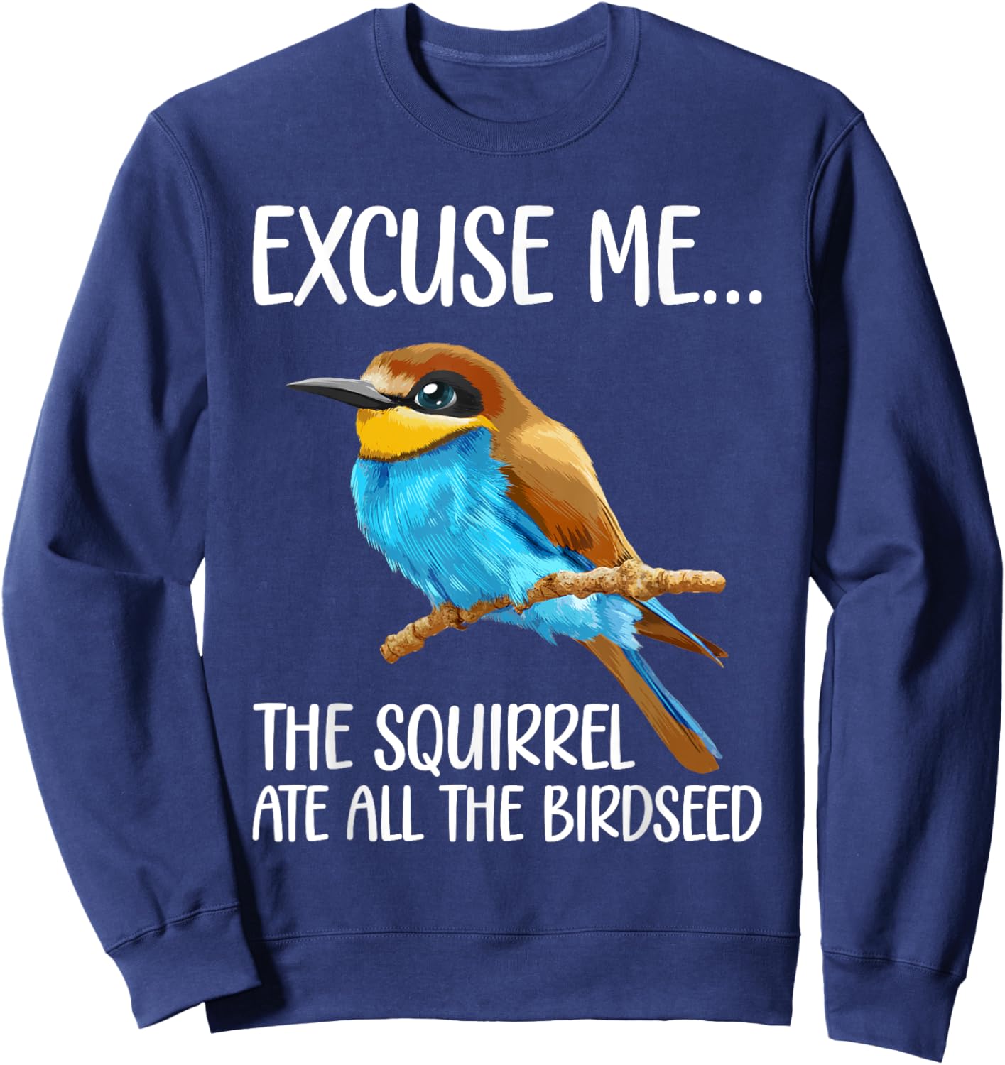 Bird Art Women Kid Bird Watching Birding Birdwatcher Sweatshirt - Sweatshirt | Navy
