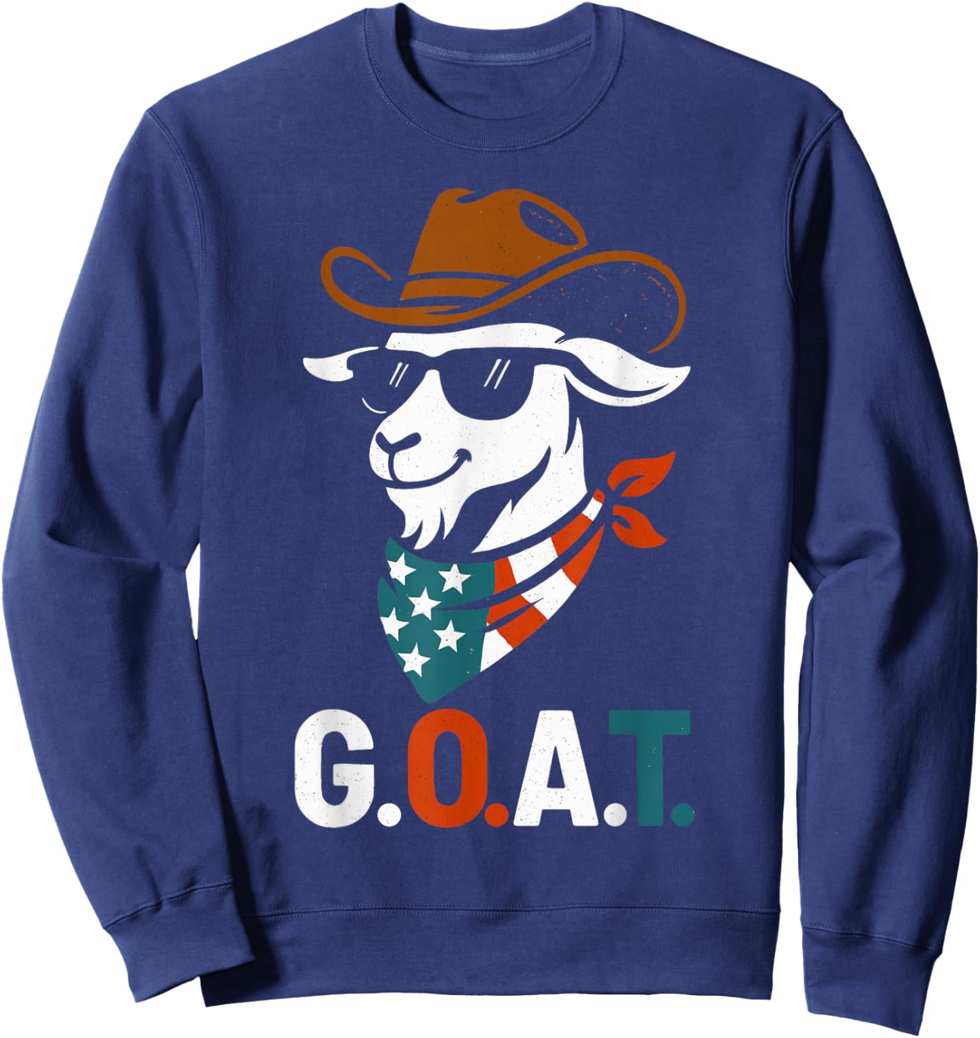 USA 'Merica Goat 4th of July Men Women Kids Funny Patriotic Sweatshirt - Sweatshirt | Navy
