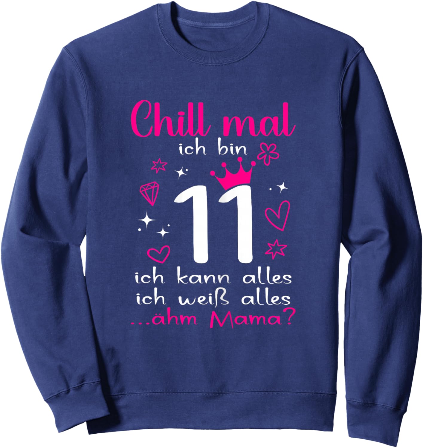11th Birthday Girl 11 Years , black Sweatshirt - Sweatshirt | Navy