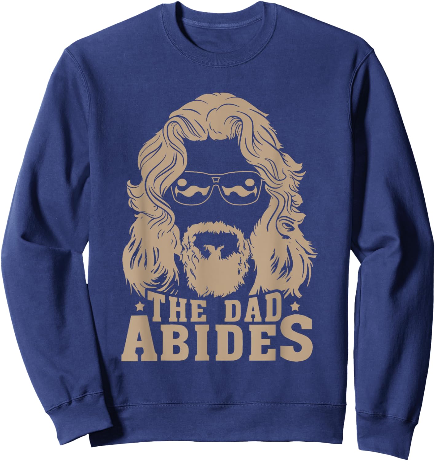 Vintage Retro The Dad Abides Funny Dad Father's Day Sweatshirt - Sweatshirt | Navy